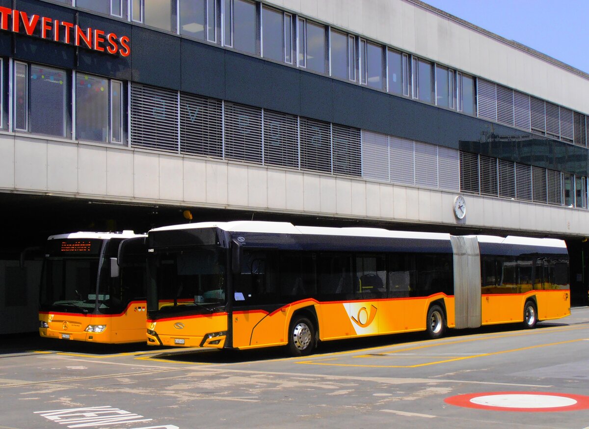 (277'547) - PostAuto Bern - Nr. 11'455/BE 603'455/PID 11'455 - Solaris am 4. Juli 2025 in Bern, Postautostation 