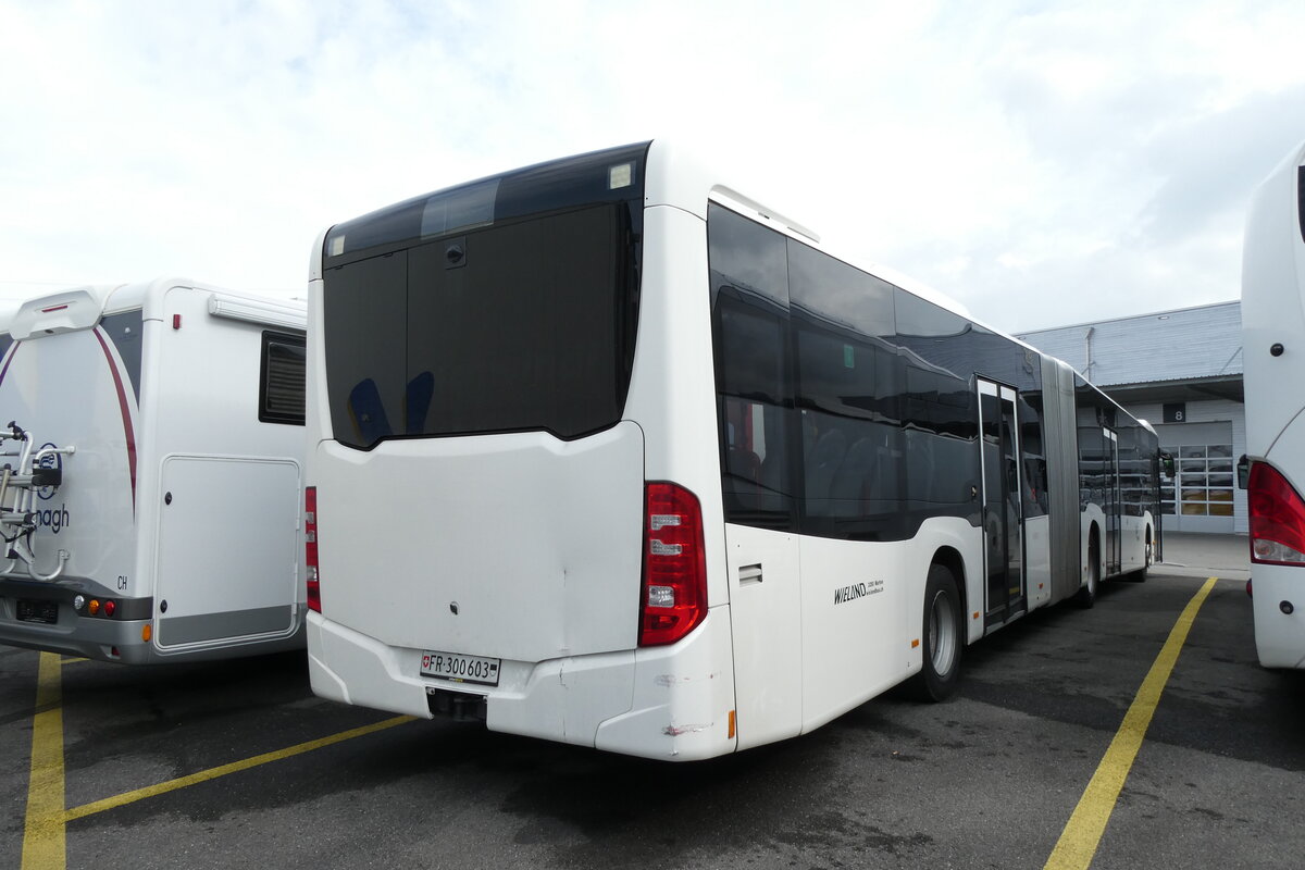 (278'100) - Wieland, Murten - Nr. 122/FR 300'603 - Mercedes (ex Interbus, Yverdon Nr. 209; ex Gschwindl, A-Wien Nr. 8401) am 27. Juli 2025 in Kerzers, Interbus