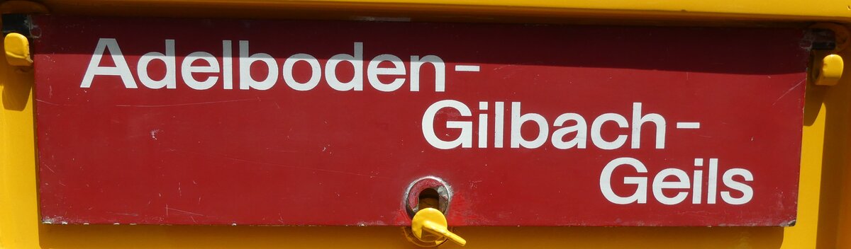 (278'154) - Routentafel - Adelboden-Gilbach-Geils - am 27. Juli 2025 in Adelboden, Dorfstrasse