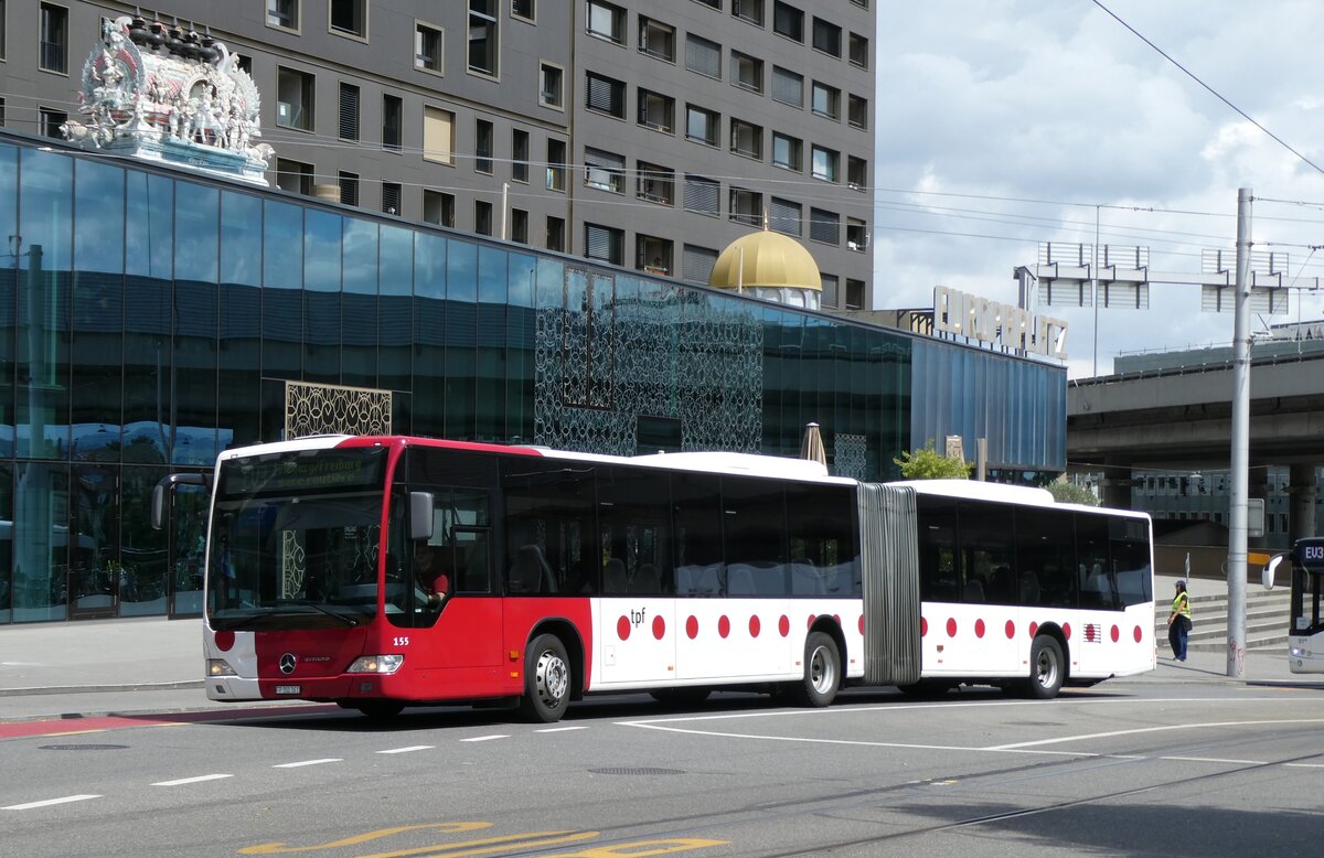 (278'291) - TPF Fribourg - Nr. 155/FR 300'361 - Mercedes am 1. August 2025 beim Bahnhof Bern Europaplatz