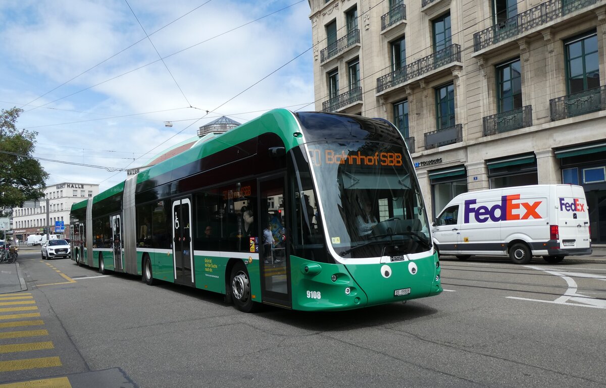 (278'441) - BVB Basel - Nr. 9108/BS 99'808 - eHess am 4. August 2025 beim Bahnhof Basel