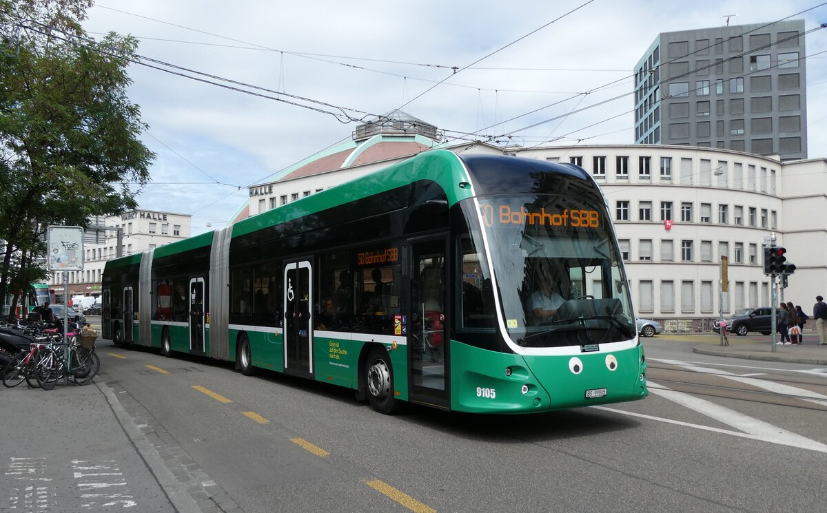 (278'445) - BVB Basel - Nr. 9105/BS 99'805 - eHess am 4. August 2025 beim Bahnhof Basel