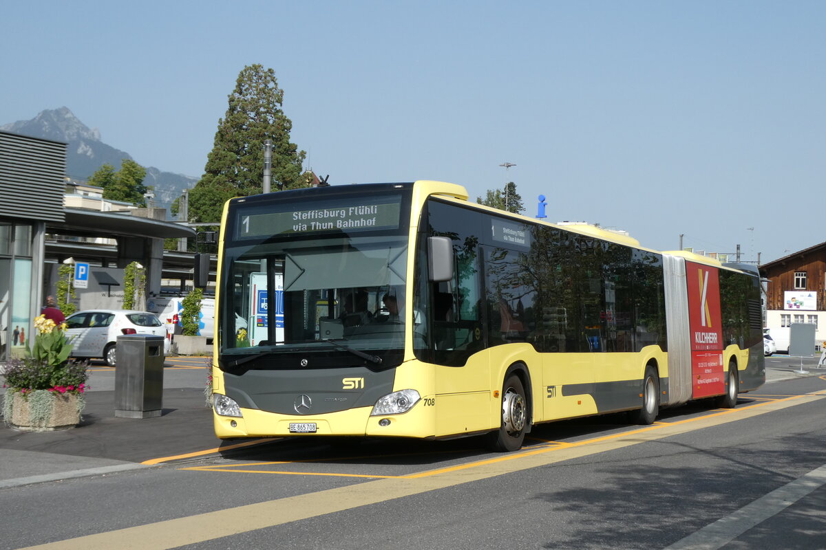 (278'811) - STI Thun - Nr. 708/BE 865'708 - Mercedes am 13. August 2025 beim Bahnhof Spiez