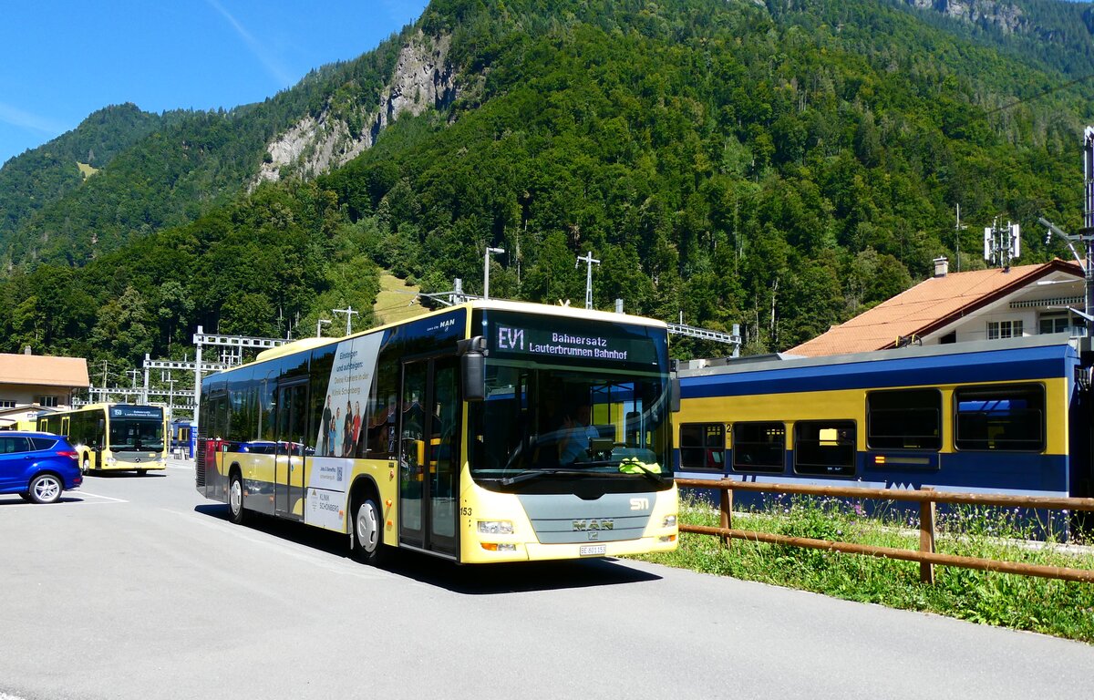 (279'353) - STI Thun - Nr. 153/BE 801'153 - MAN am 25. August 2025 beim Bahnhof Zweiltschinen