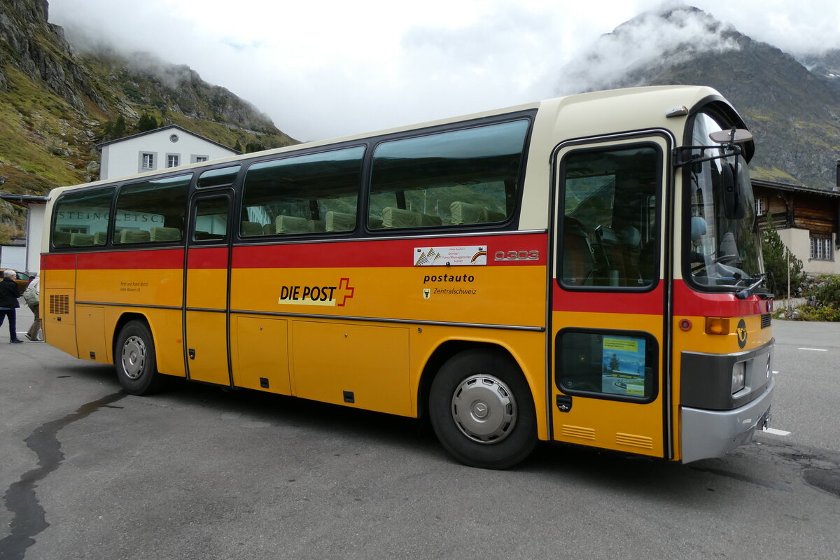 (280'281) - Buzzi, Bern - BE 910'789 - Mercedes (ex Mattli, Wassen/PID 2295) am 10. September 2025 in Susten, Steingletscher