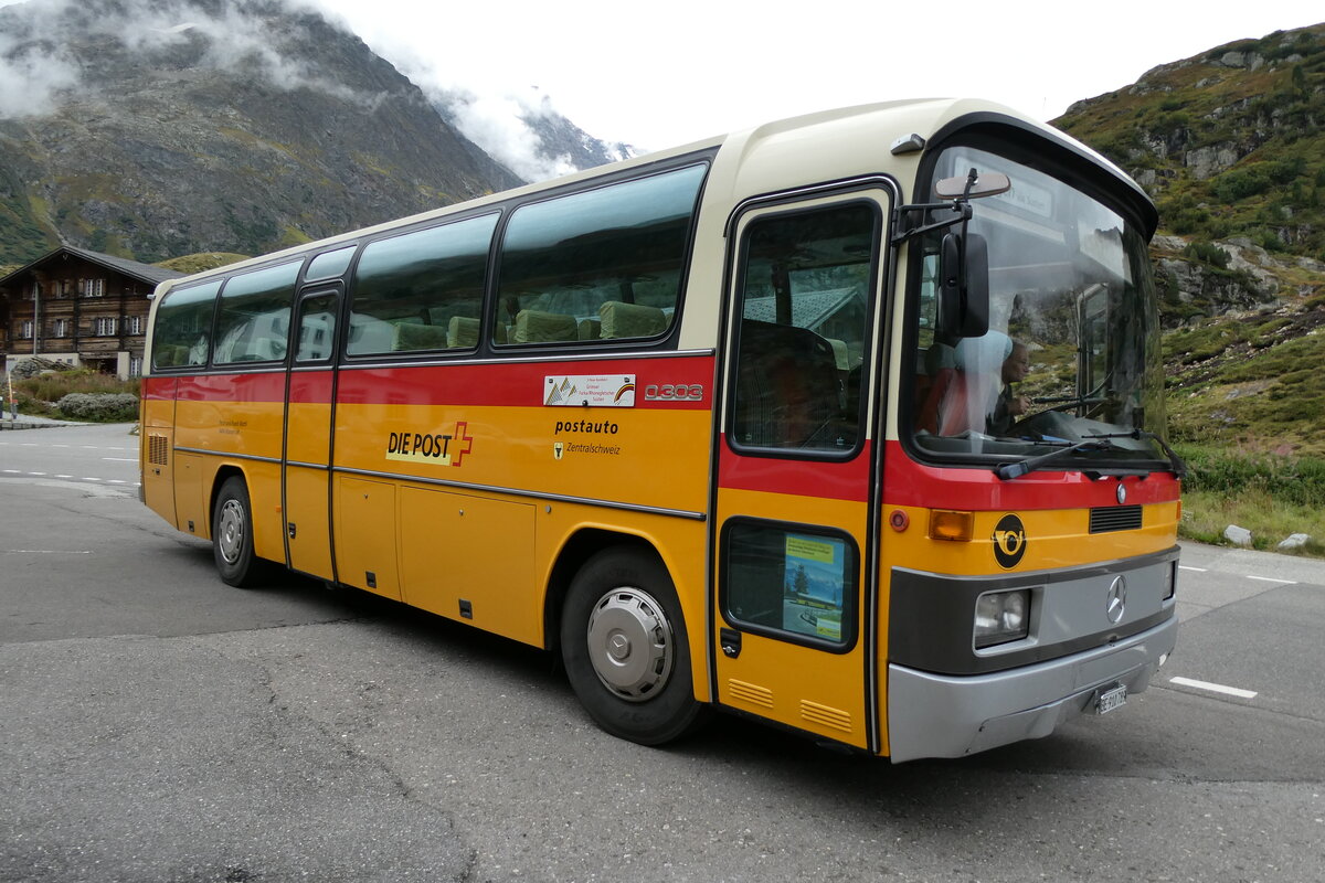 (280'286) - Buzzi, Bern - BE 910'789 - Mercedes (ex Mattli, Wassen/PID 2295) am 10. September 2025 in Susten, Steingletscher