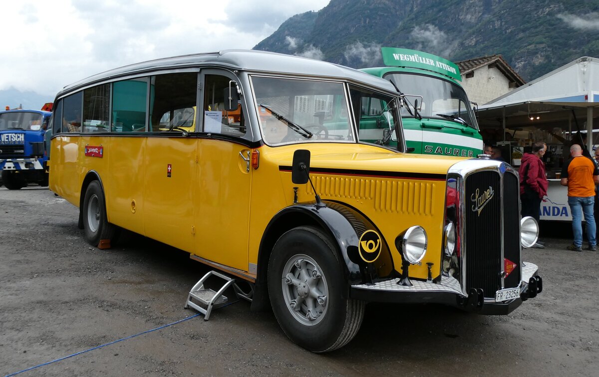 (280'351) - Schmutz, Vaulruz - FR 23'256 - Saurer/Saurer (ex Nestl; ex P 23'019; ex P 2044) am 13. September 2025 in Iragna, Riviera