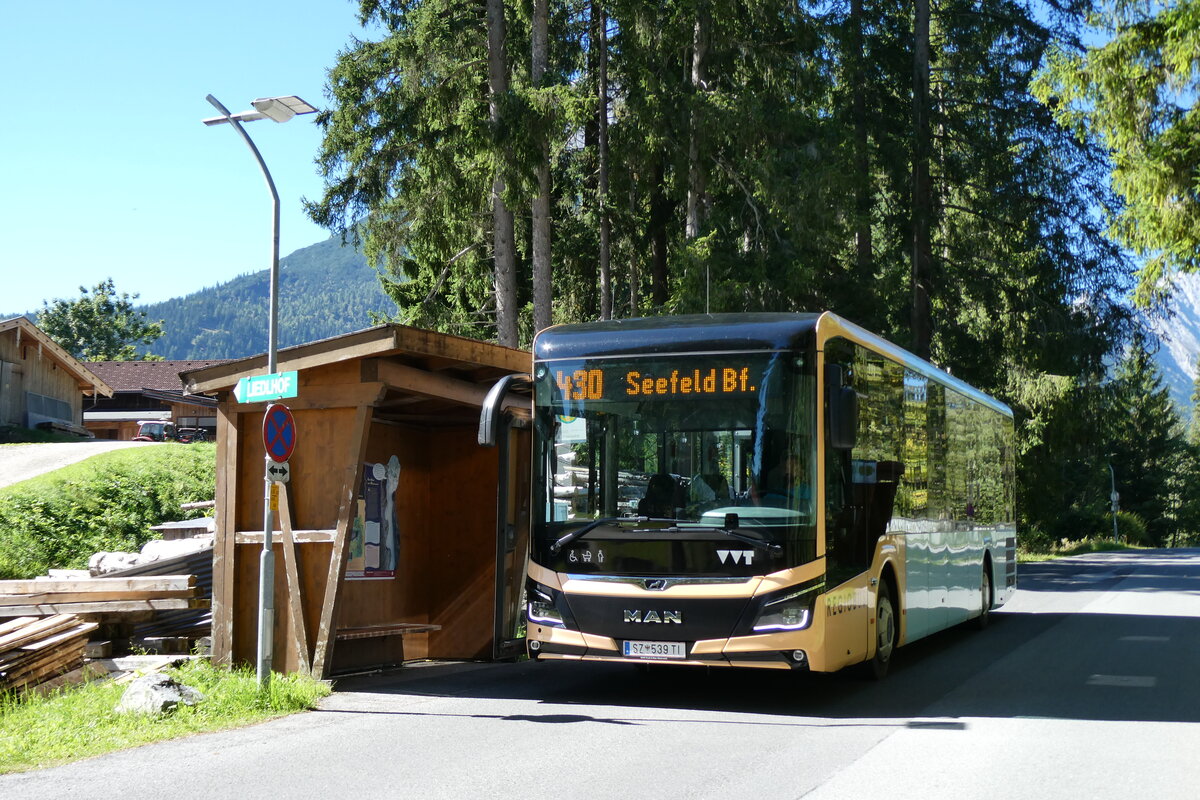 (280'529) - Breuss, Rankweil - Nr. 539/SZ 539 TI - MAN am 18. September 2025 in Leutasch, Platzl GH Zugspitz