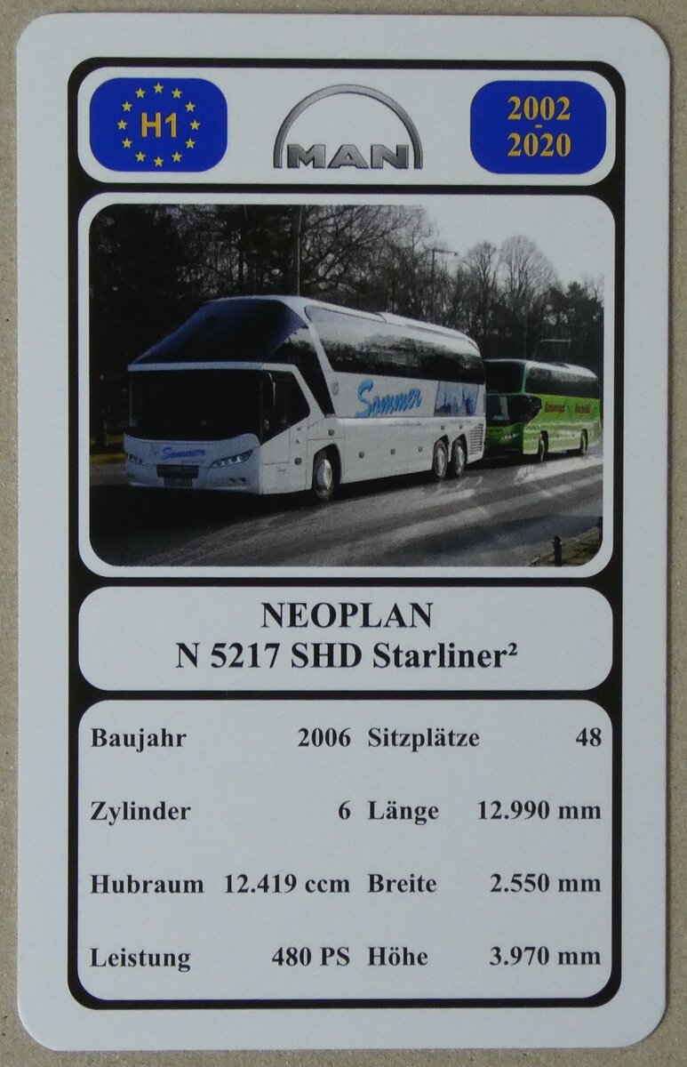 (280'643) - Quartett-Spielkarte mit NEOPLAN N 5217 SHD Starliner 2 von 2006 am 22. September 2025 in Thun
