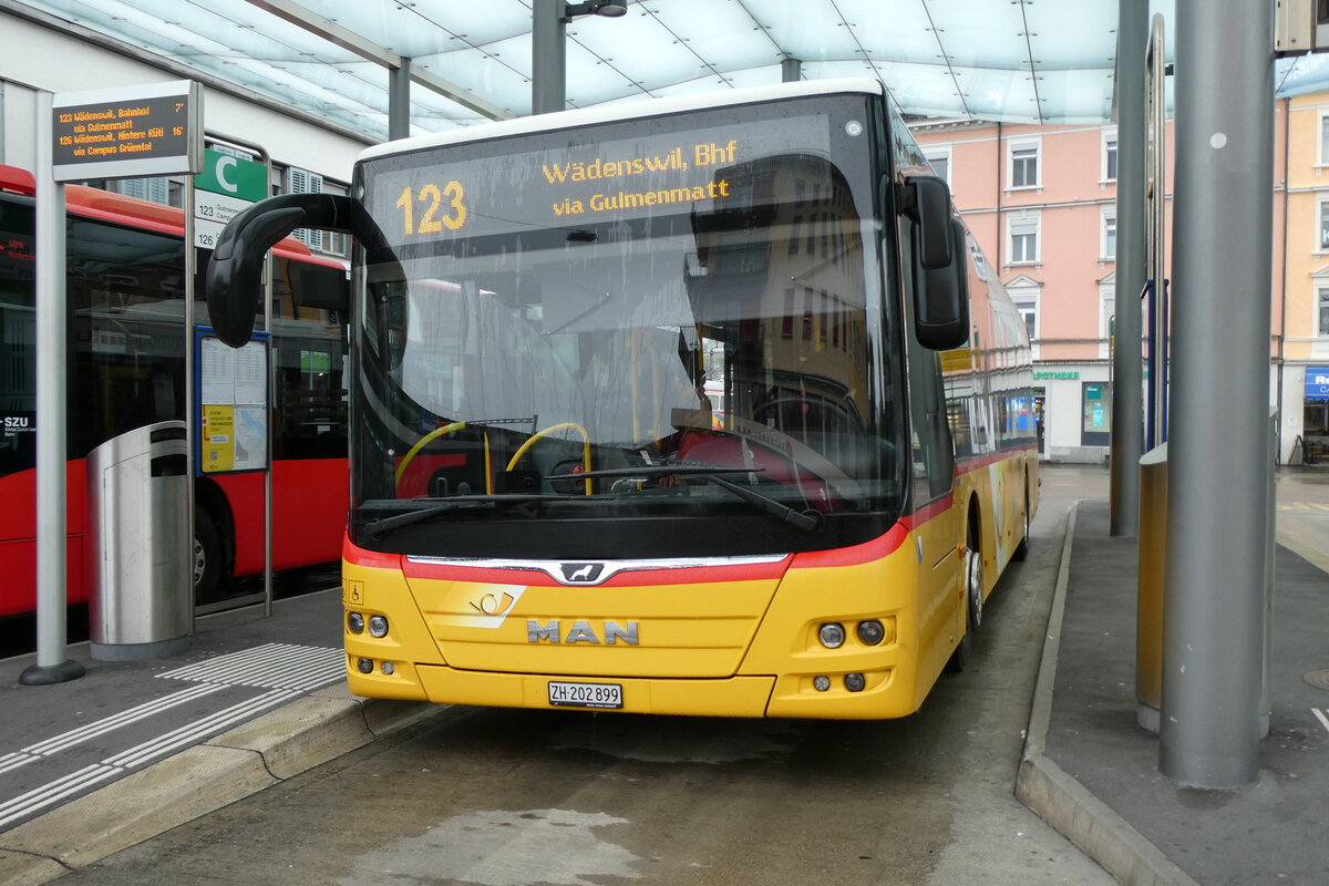 (280'719) - PostAuto Zrich - Nr. 382/ZH 202'899/PID 11'269 - MAN am 27. September 2025 beim Bahnhof Wdenswil