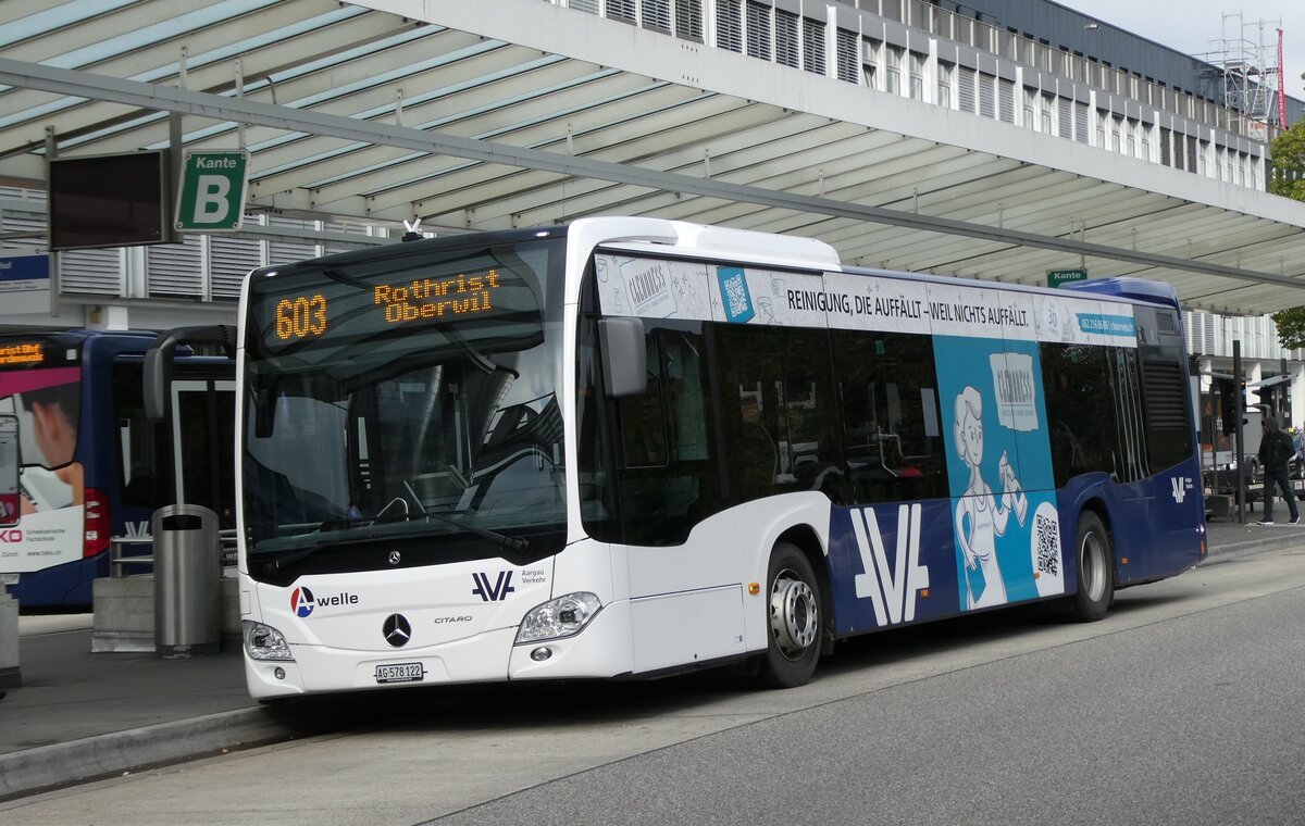 (280'861) - Limmat Bus, Dietikon - AG 578'122 - Mercedes am 2. Oktober 2025 beim Bahnhof Zofingen