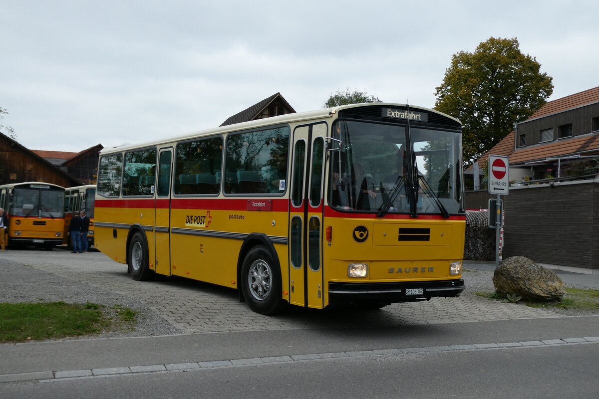 (281'464) - Ackermann, Landquart - GR 106'362 - Saurer/R&J (ex Fssler, Unteriberg; ex Schrch, Gutenburg Nr. 6; ex P 24'358/PID 3219) am 12. Oktober 2025 in Hitzkirch, Interkantonale Polizeischule