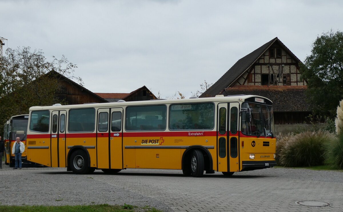 (281'474) - Gautschi, Suhr - AG 6835 - Saurer/Tscher (ex Ltscher, Neuheim Nr. 200/PID 2525; ex Cartek, Regensdorf; ex P 25'822) am 12. Oktober 2025 in Hitzkirch, Interkantonale Polizeischule