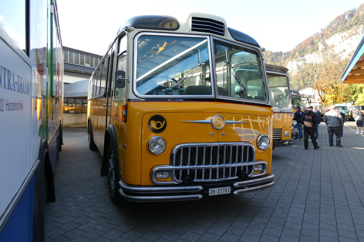 (281'600) - Wegmller, Attikon - ZH 21'783 - FBW/GAngloff (ex P 24'037; ex P 21'537) am 18. Oktober 2025 in Nfels, FBW-Museum