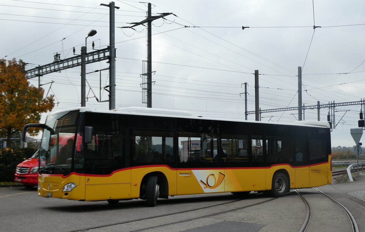 (282'029) - Funi-Car, Biel - Nr. EP11/BE 170/PID 10'948 - Mercedes (ex Eurobus, Bern Nr. 11) am 1. November 2025 beim Bahnhof Ins