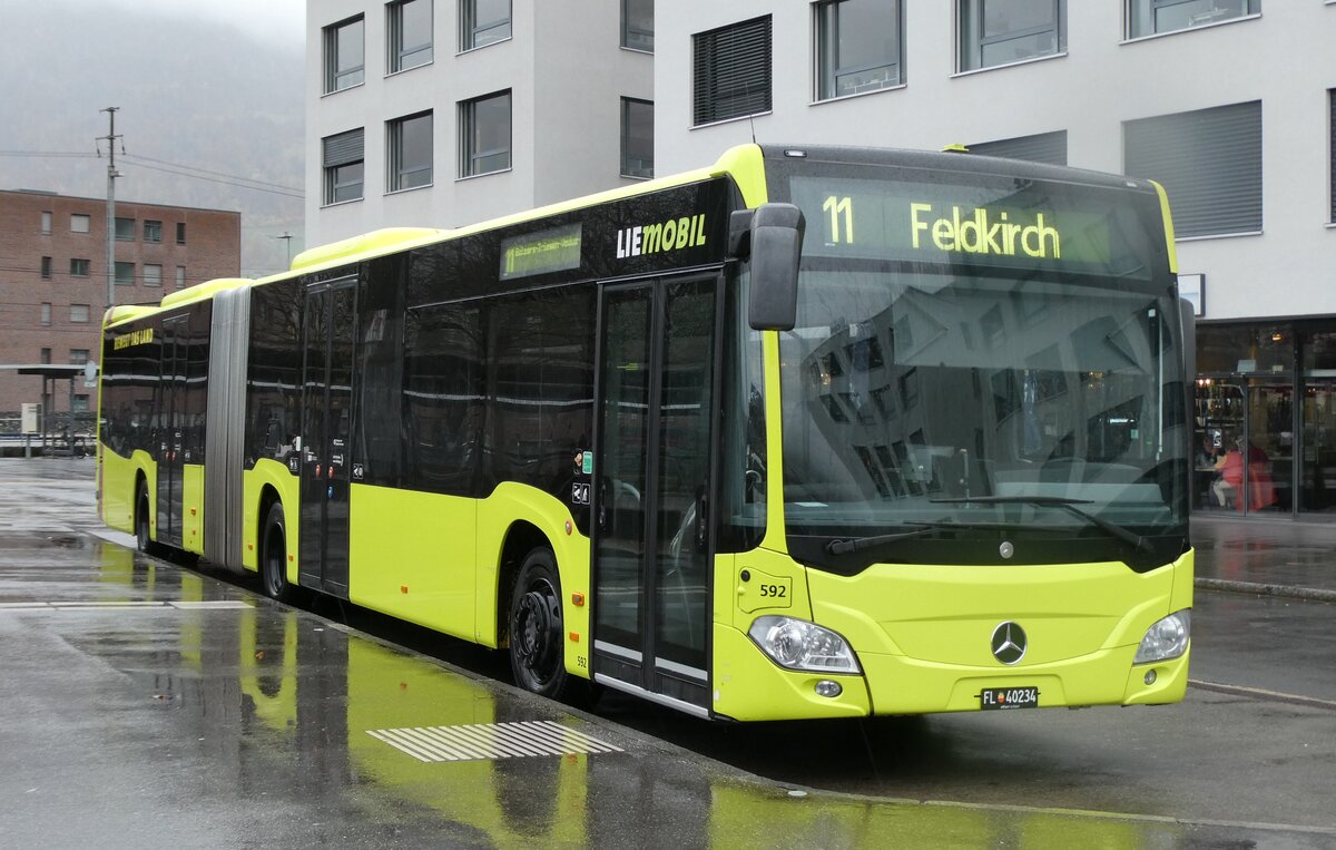 (282'061) - Aus Liechtenstein: BOS PS Anstalt, Vaduz - Nr. 592/FL 40'234 - Mercedes (ex PLA Vaduz Nr. 61/PID 10'404) am 2. November 2025 beim Bahnhof Sargnas