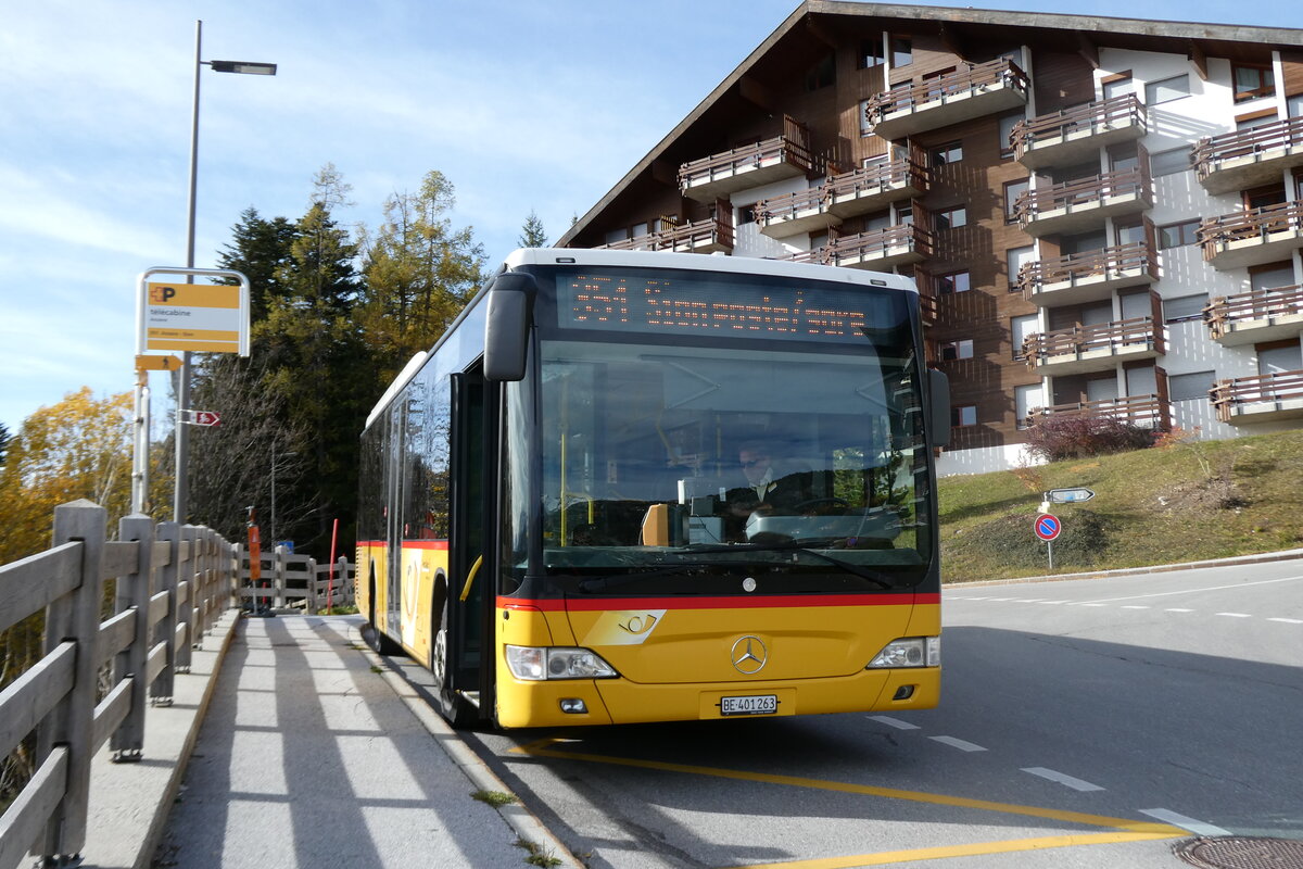 (282'072) - PostAuto Bern - BE 401'263/PID 5417 - Mercedes (ex BE 610'544; ex BE 538'988; ex BE 637'781) am 6. November 2025 in Anz�re, T�l�cabine