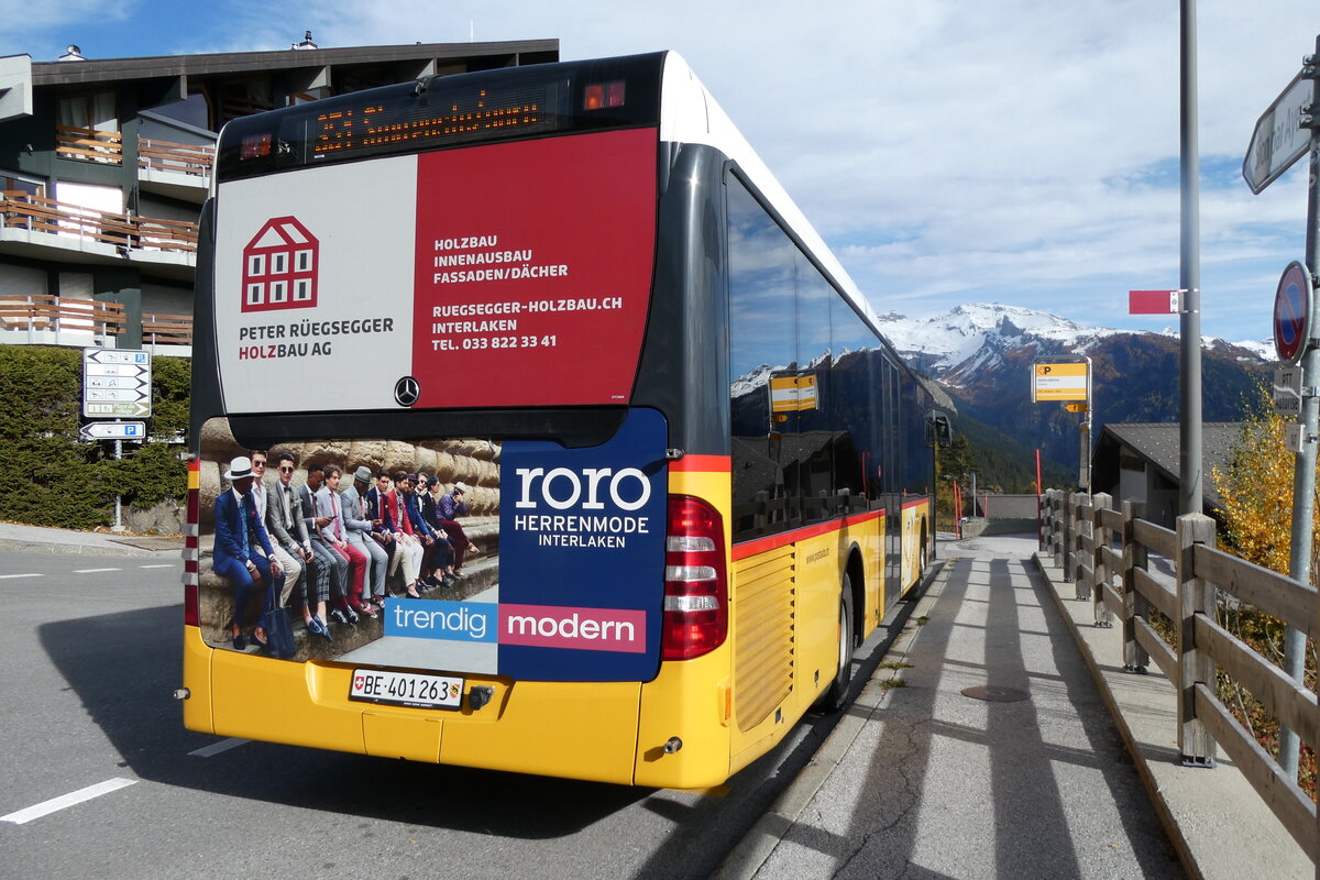 (282'081) - PostAuto Bern - BE 401'263/PID 5417 - Mercedes (ex BE 610'544; ex BE 538'988; ex BE 637'781) am 6. November 2025 in Anz�re, T�l�cabine