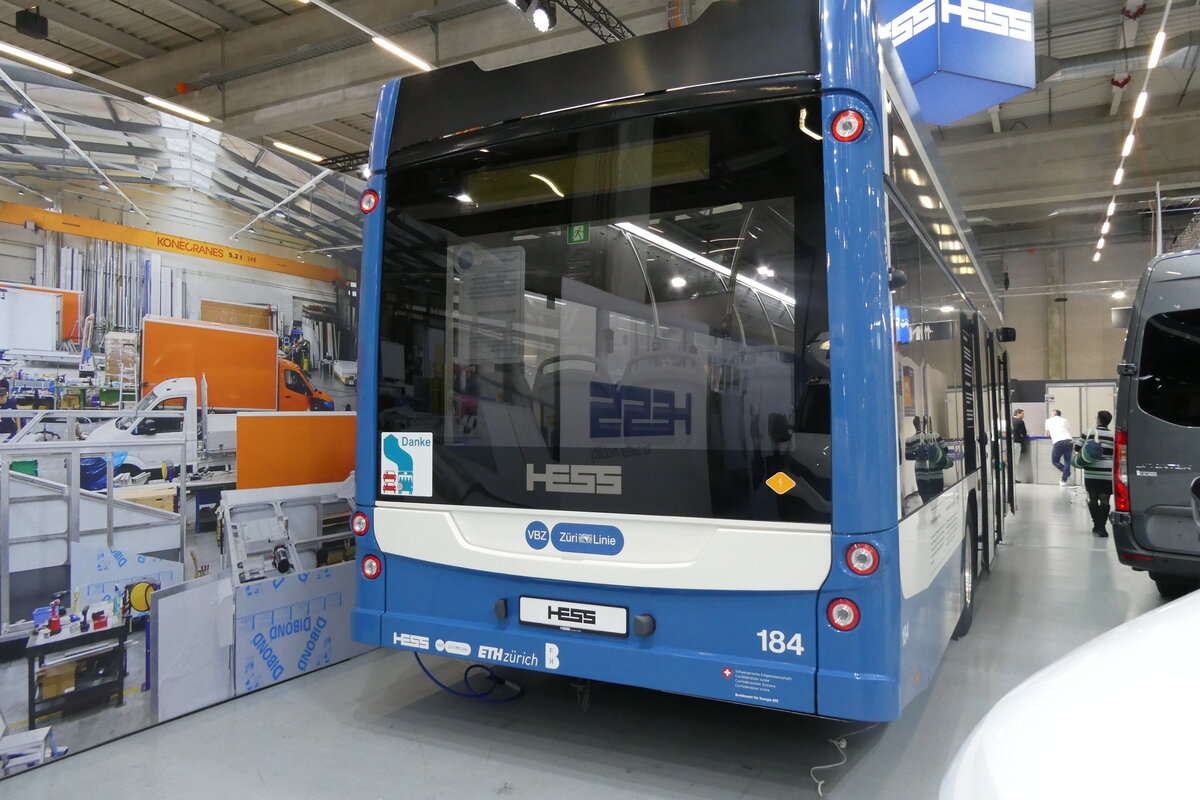 (282'148) - VBZ Z�rich - Nr. 184 - eHess am 7. November 2025 in Bern, transport.ch (Innenaufnahme)