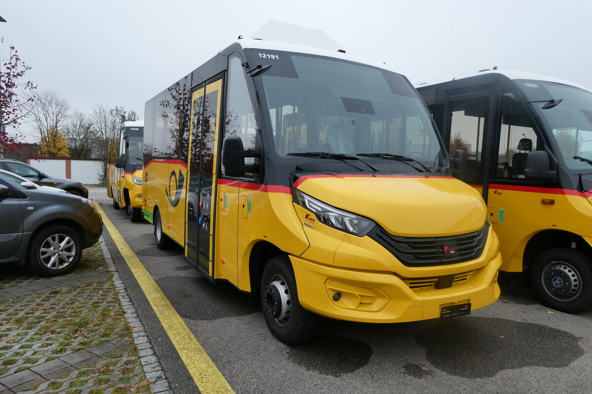 (282'170) - PostAuto Graub�nden - PID 12'191 - eK-Bus/Iveco am 8. November 2025 in Zuchwil, Garage BSU