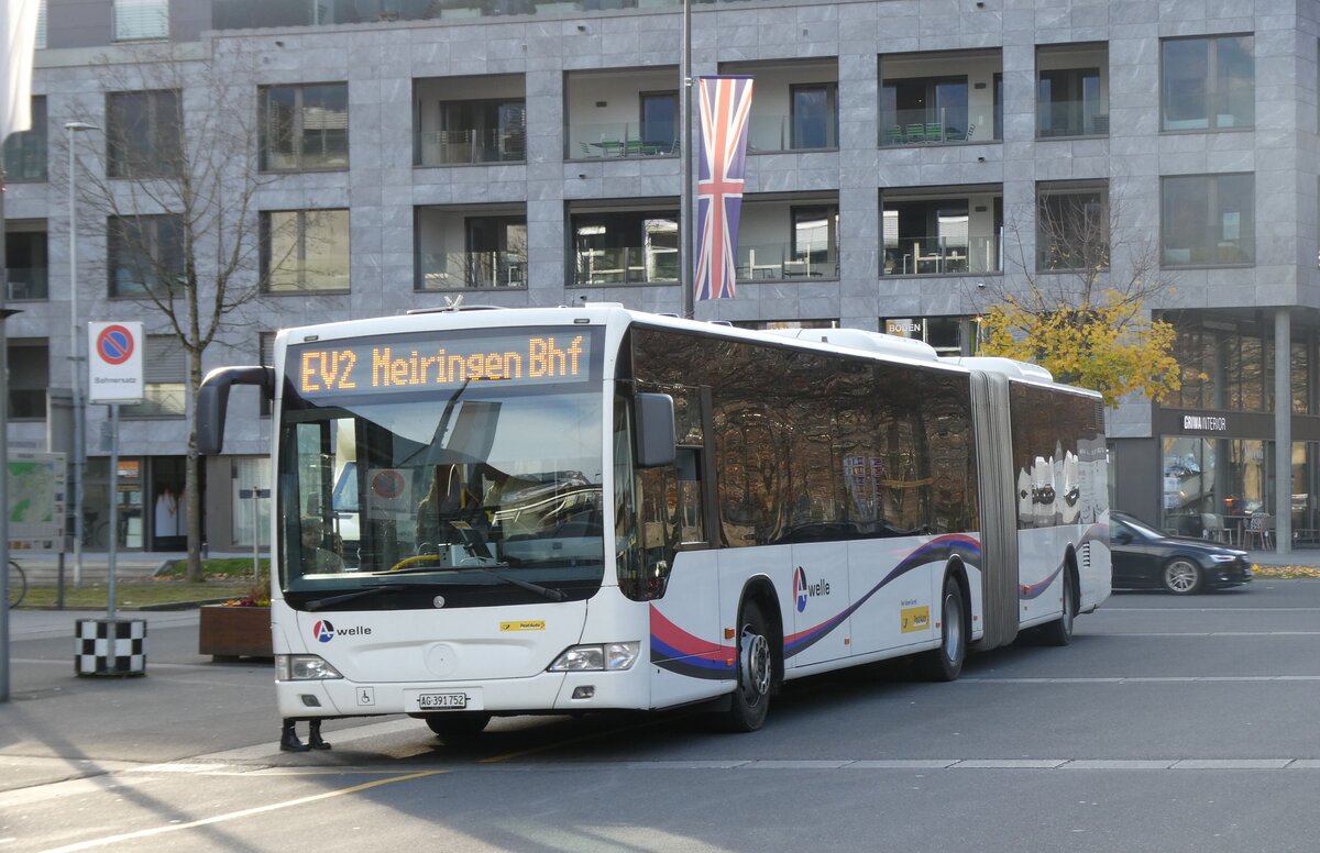 (282'261) - PostAuto Nordschweiz - AG 391'752/PID 5201 - Mercedes (ex Wicki, Zufikon) am 10. November 2025 beim Bahnhof Interlaken Ost