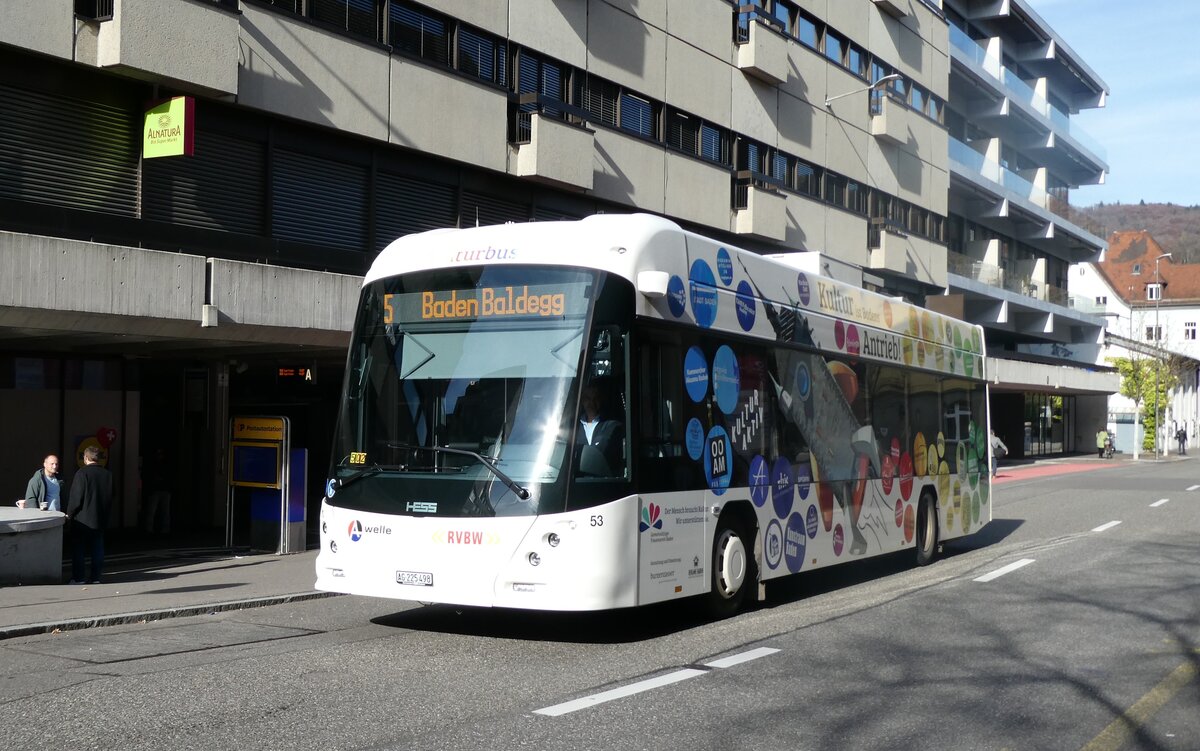 (282'295) - RVBW Wettingen - Nr. 53/AG 225'498 - eHess am 11. November 2025 in Baden, Postautostation