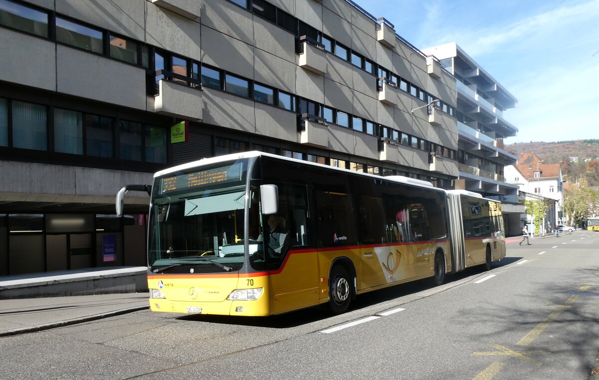 (282'312) - Steffen, Remetschwil - Nr. 70/AG 14'128/PID 5710 - Mercedes (ex PostAuto Nordschweiz) am 11. November 2025 in Baden, Postautostation