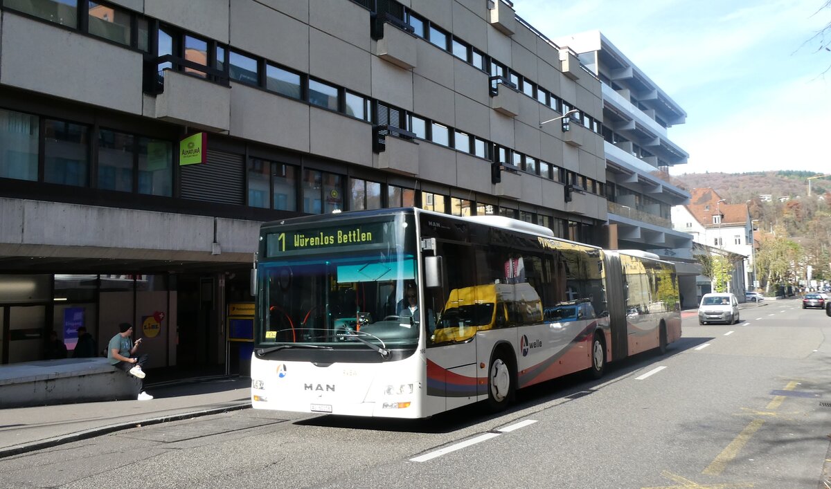 (282'319) - RVBW Wettingen - Nr. 166/AG 60'318 - MAN am 11. November 2025 in Baden, Postautostation