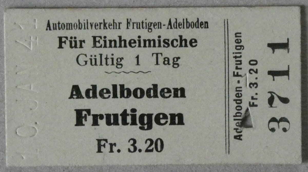 (282'681) - AFA-Einzelbillet vom 10. Januar 1941 am 30. November 2025 in Thun