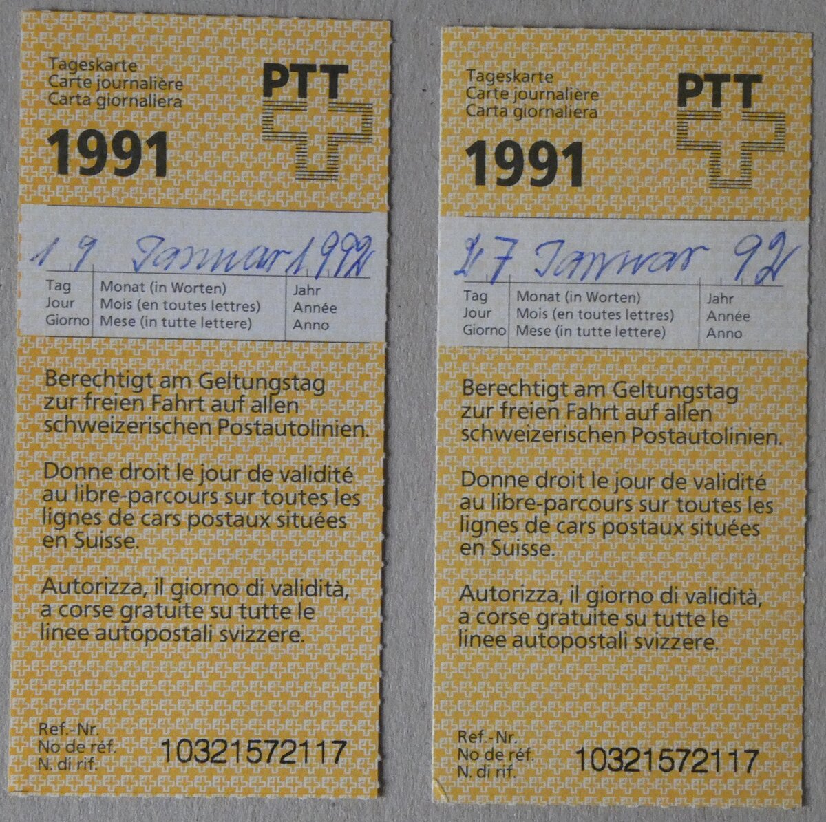 (282'692) - PTT-Tageskarten am 2. Dezember 2025 in Thun