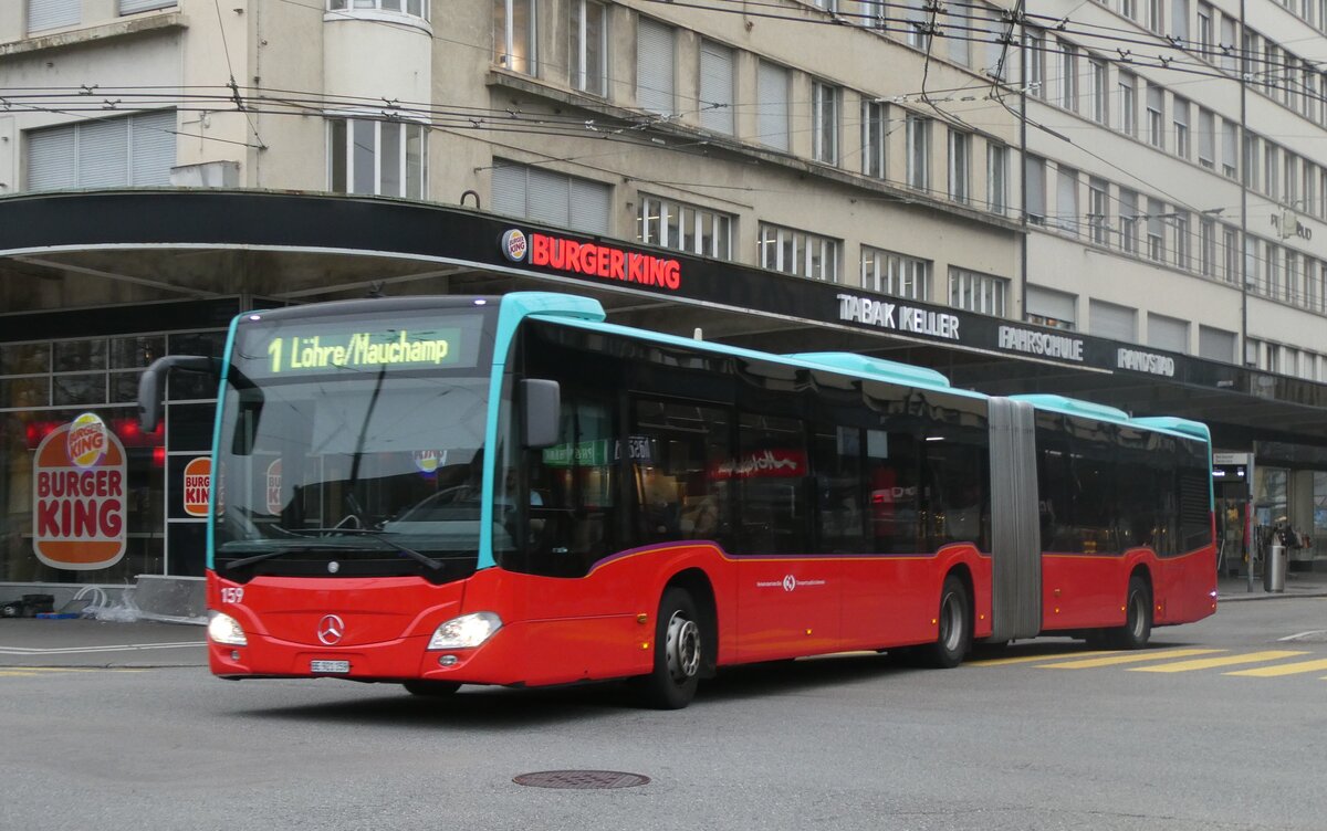(282'712) - VB Biel - Nr. 159/BE 921'159 - Mercedes (ex STI Thun Nr. 166) am 4. Dezember 2025 beim Bahnhof Biel