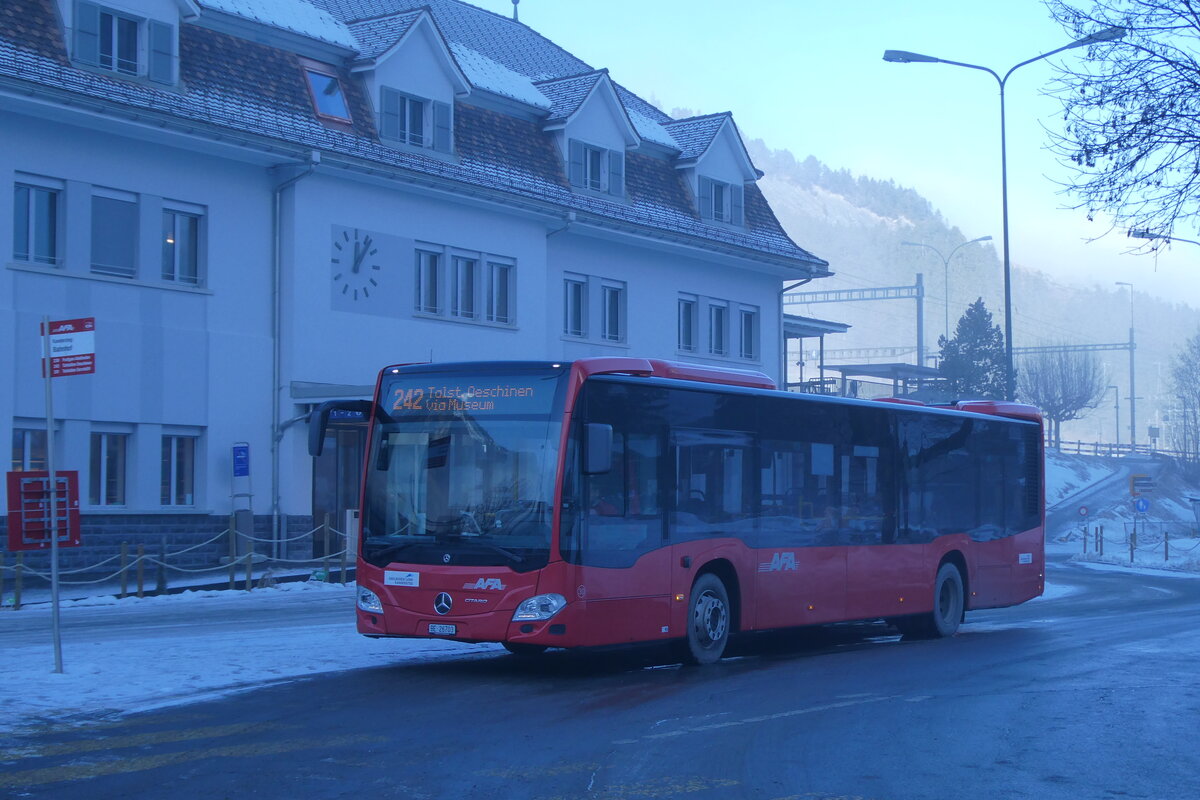 (283'507) - AFA Adelboden - Nr. 30/BE 26'703 - Mercedes am 25. Dezember 2025 beim Bahnhof Kandersteg