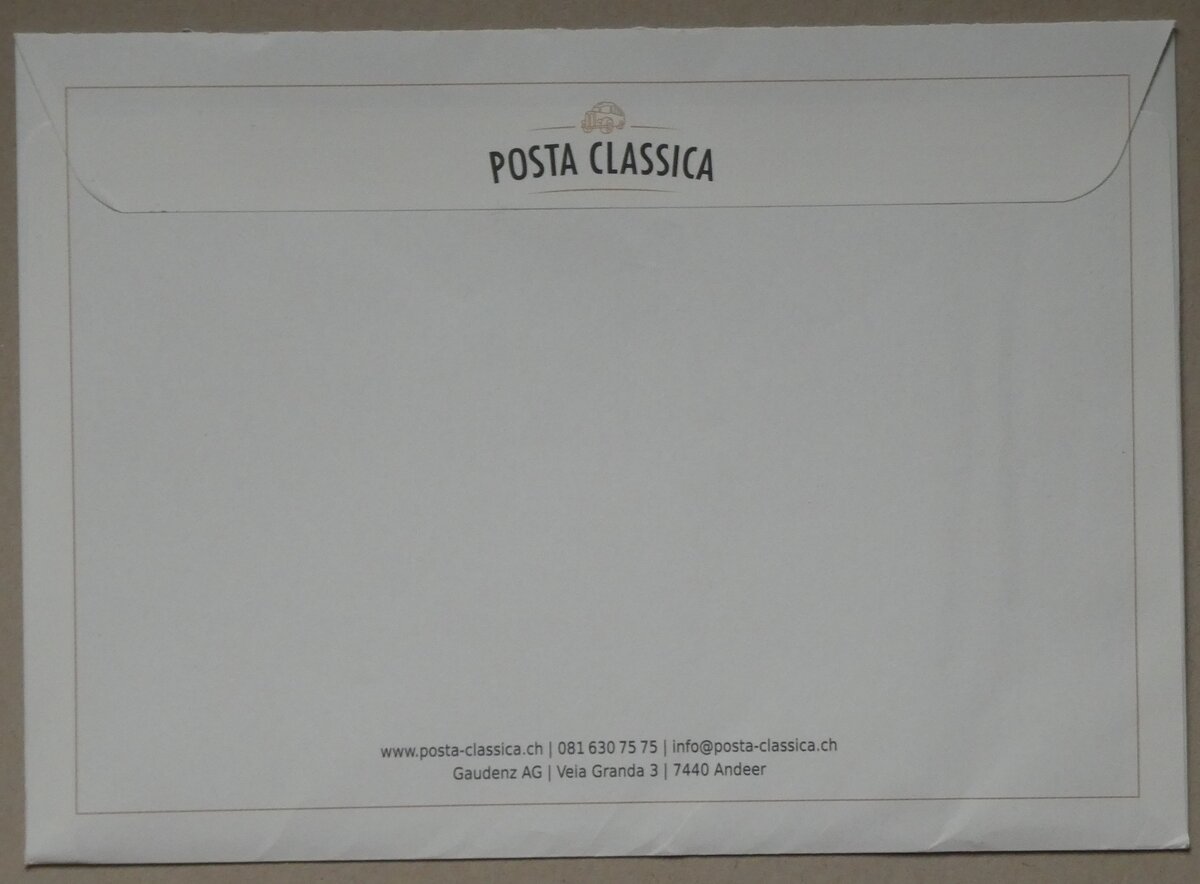 (283'529) - Posta Classica-Briefumschlag vom 21. Dezember 2025 am 27. Dezember 2025 in Thun (R�ckseite)