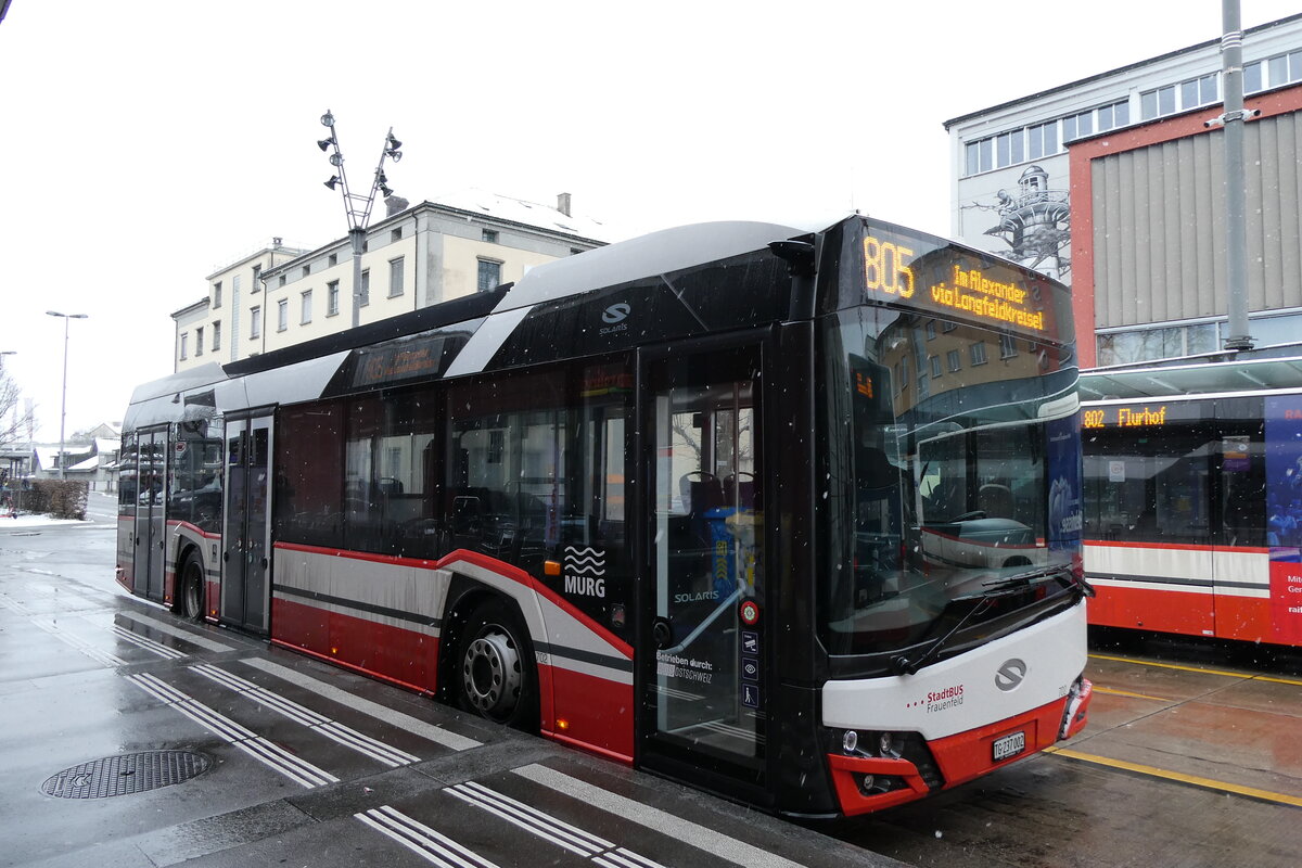 (283'741) - StadtBUS, Frauenfeld - Nr. 702/TG 237'002 - Solaris am 8. Januar 2026 beim Bahnhof Frauenfeld