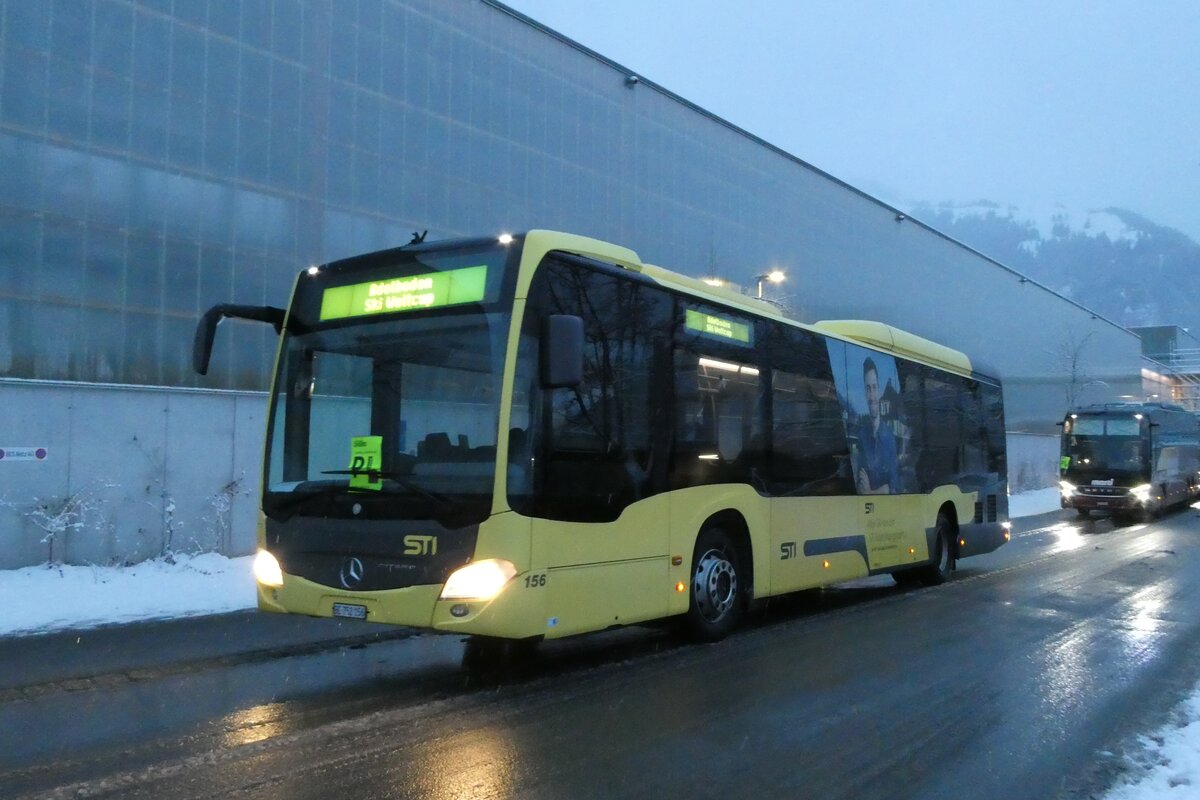 (283'792) - STI Thun - Nr. 156/BE 752'156 - Mercedes am 10. Januar 2026 beim Bahnhof Frutigen