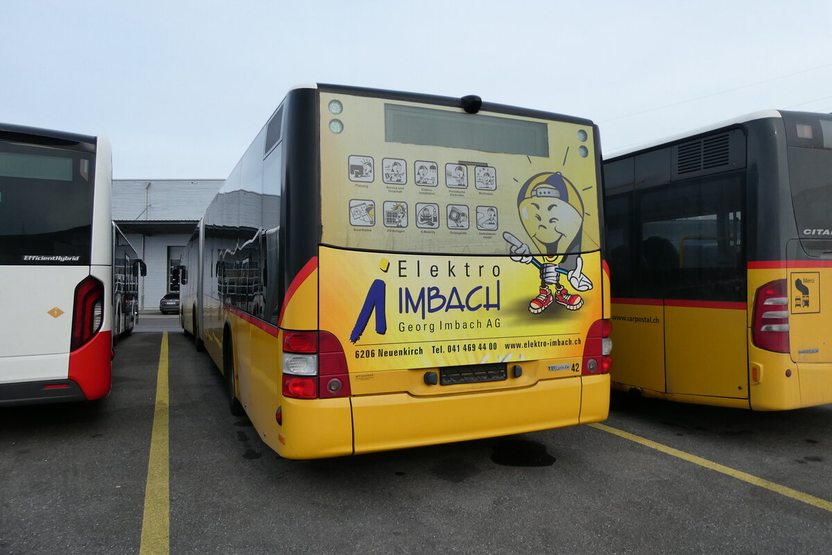 (284'262) - SB Trans, Sursee - Nr. 42/PID 10'564 - MAN (ex Stirnimann, Neuenkirch Nr. 42) am 17. Januar 2026 in Kerzers, Interbus