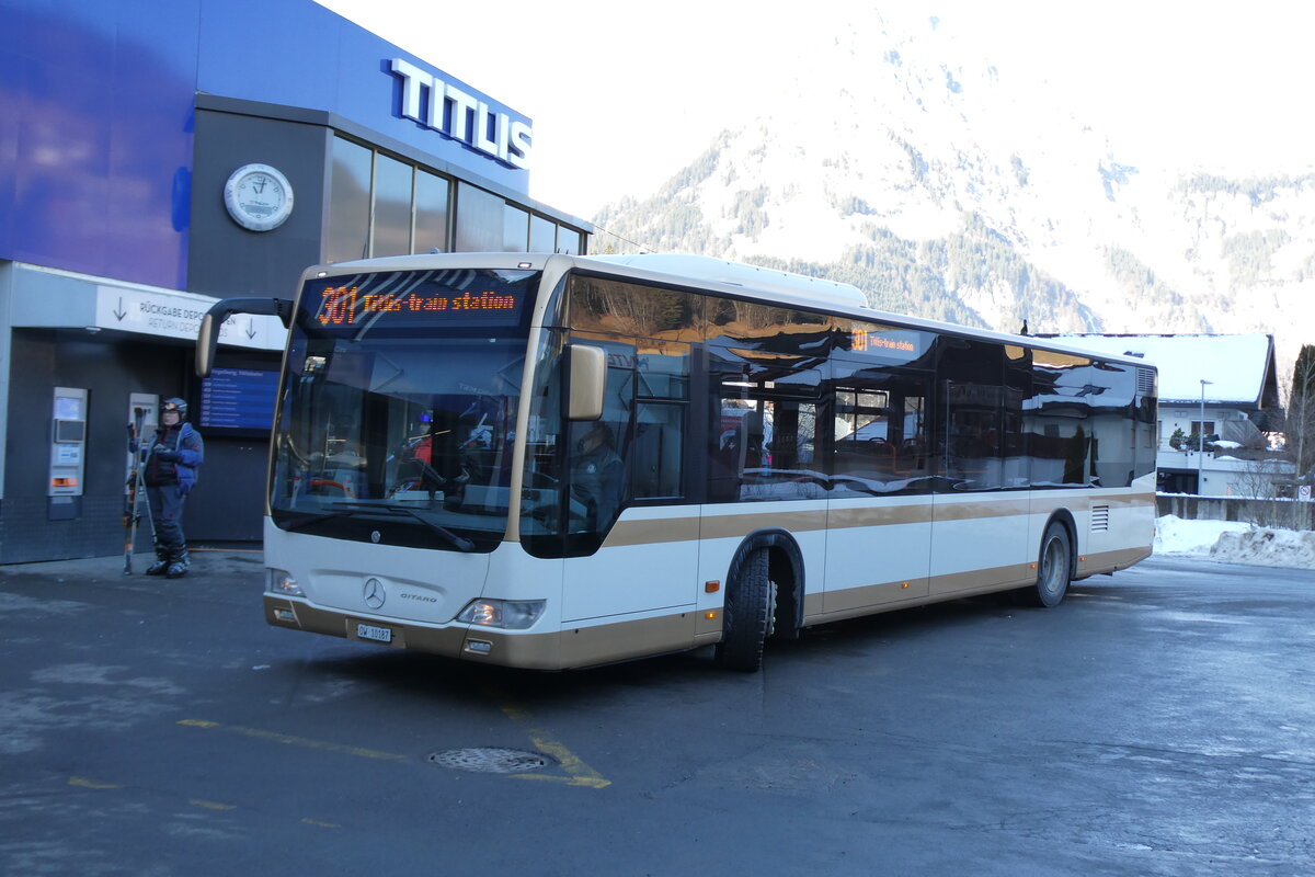 (284'565) - EAB Engelberg - Nr. 3/OW 10'187 - Mercedes (ex AAGS Schwyz Nr. 38) am 3. Februar 2026 in Engelberg, Talstation Titlis