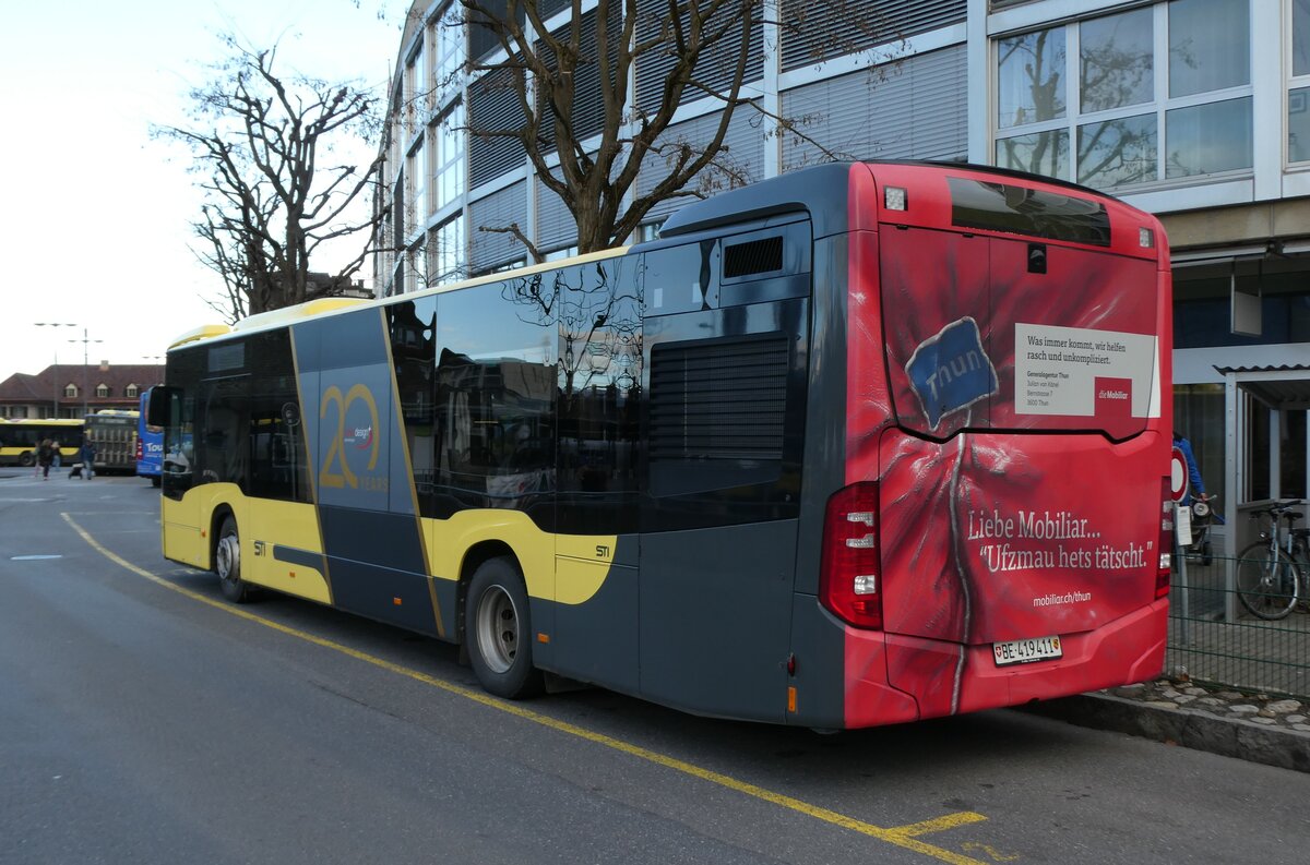 (285'035) - STI Thun - Nr. 411/BE 419'411 - Mercedes am 24. Februar 2026 bei der Schiffl�ndte Thun