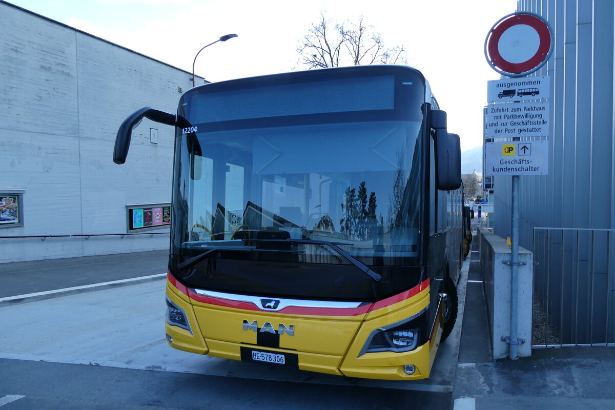 (285'665) - PostAuto Bern - BE 578'306/PID 12'204 - MAN am 21. M�rz 2026 in Bern, Postautostation