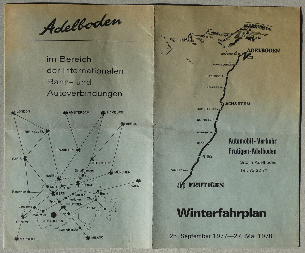 (285'671) - AFA-Winterfahrolan vom 25. September 1977 - 27. Mai 1978 am 22. M�rz 2026 in Thun