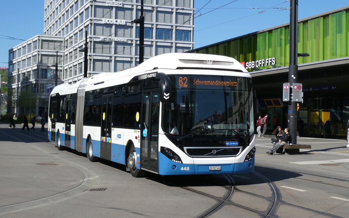 (286'291) - VBZ Z�rich - Nr. 448/ZH 907'448 - Volvo am 23. April 2026 beim Bahnhof Z�rich Oerlikon