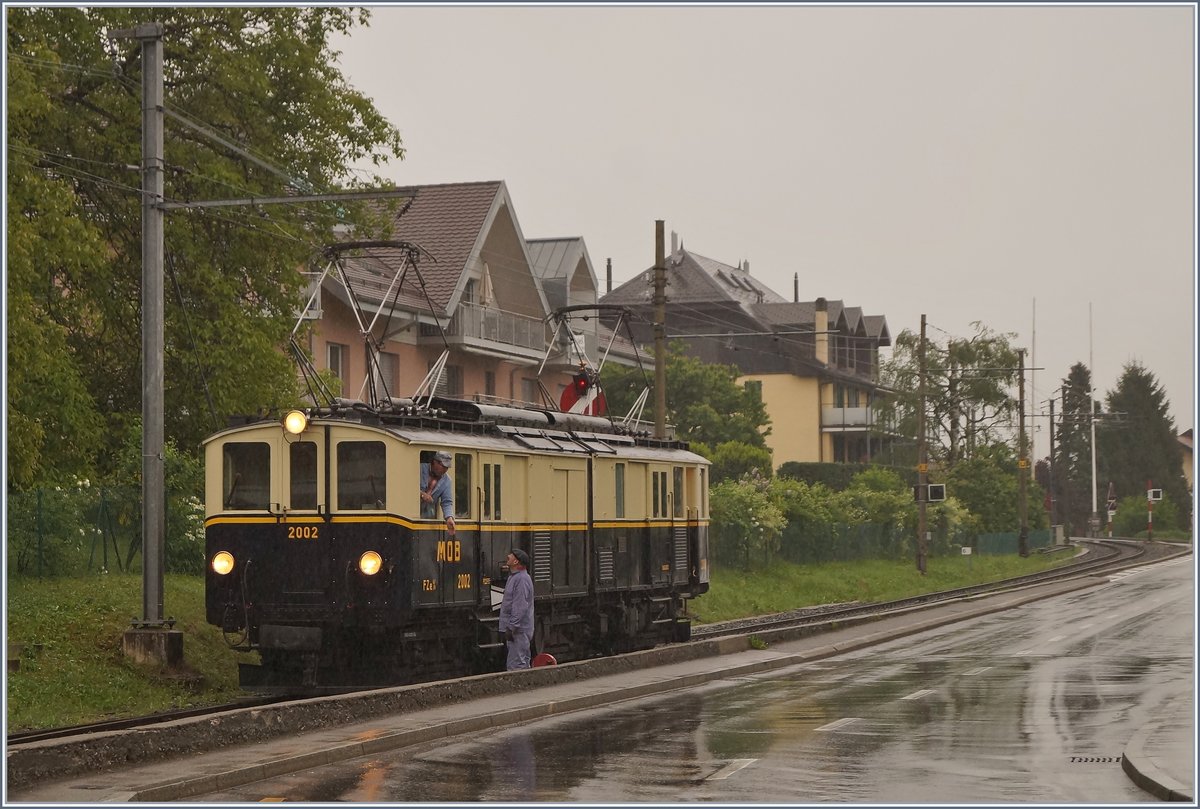 50 Jahre Blonay - Chamby; Mega Steam Festival: Und auch das Thema gemäss sehr kleine Angebot an elektrischer Traktion gefiel ausgezeichnet, insbesondere der MOB FZe 6/6 2002 zeigte sich im Gegensatz zum Wetter von der besten Seite.
Blonay, den 13. Mai 2018