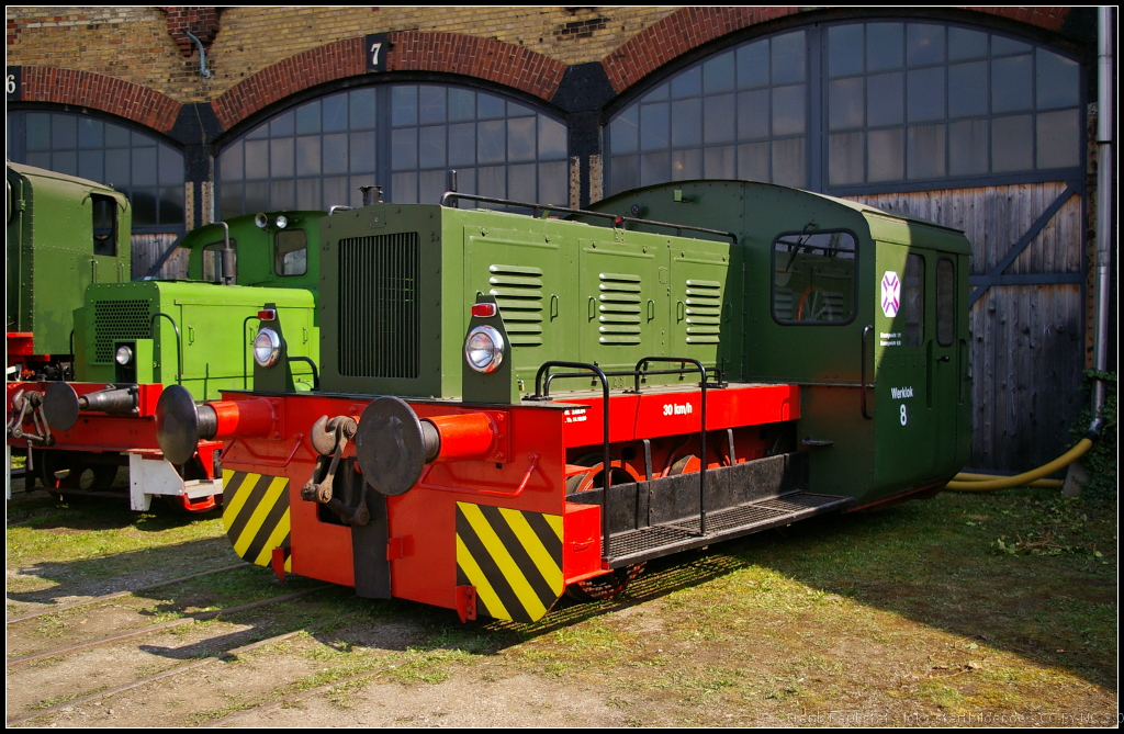 6. Dresdner Dampfloktreffen, 12.04.2014: Die Werklok 8 des VEB Edelstahlwerk  8.Mai  in Freital wurde 1955 gebaut und kam 2011 zur IG Bw Dresden Altstadt e.V.
