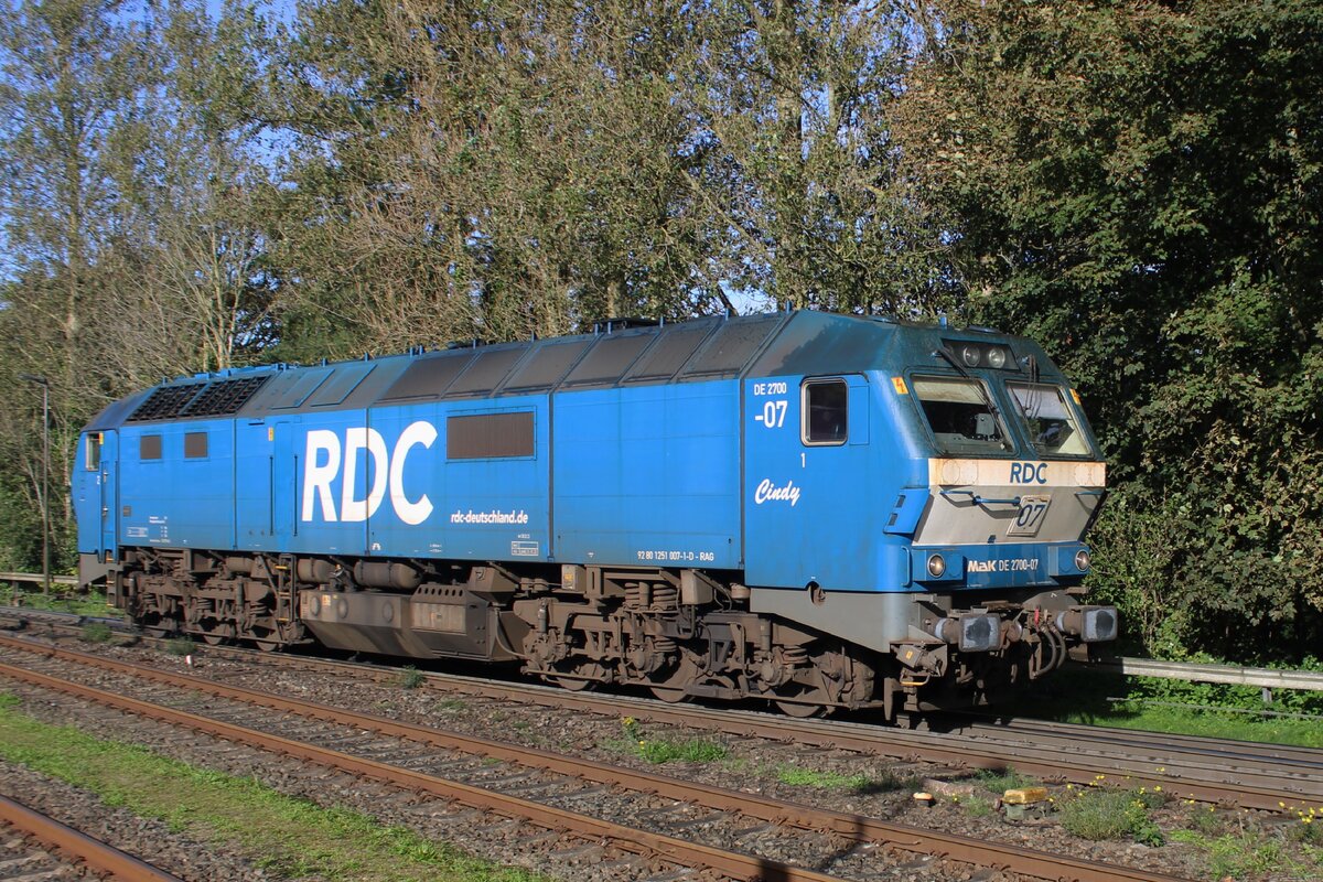 Am 21 September 2025 lauft RDC DE 2700-07 CINDY um in Niebüll.