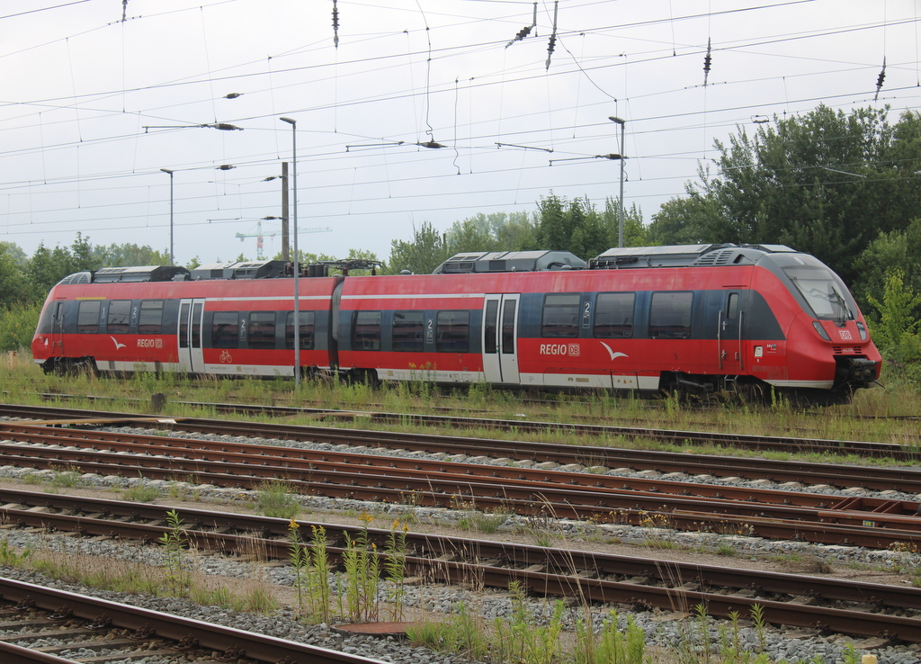 Am Mittag des 25.07.2025 habe ich mich sehr über den eingelaufenden 442 006 im Rostocker Hbf gefreut.