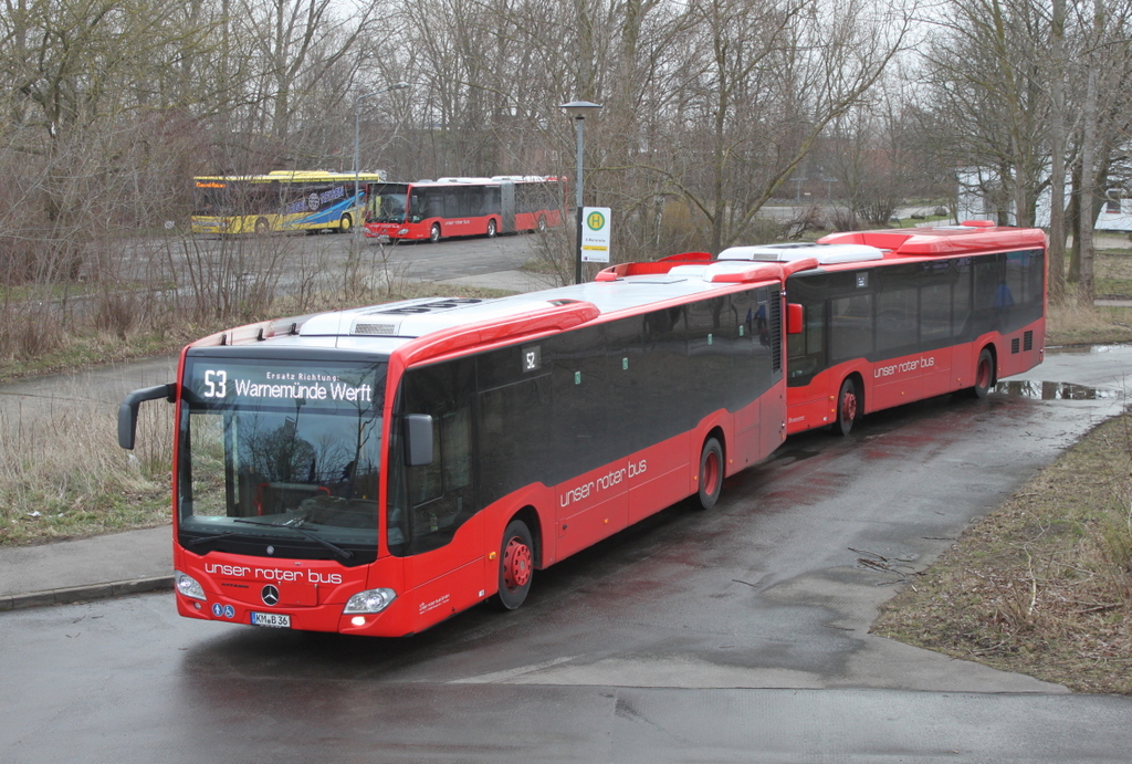 Am Vormittag des 16.03.2019 standen die SEV-Busse von Rostock-Marienehe nach Warnemnde Werft bzw. Warnemnde in Rostock-Marienehe.