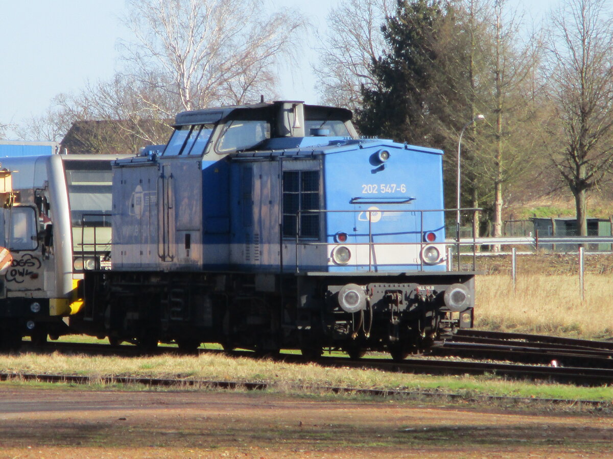 Auf dem EGP Gelände in Meyenburg stand,am 26.Februar 2022,die EGP 202 547.