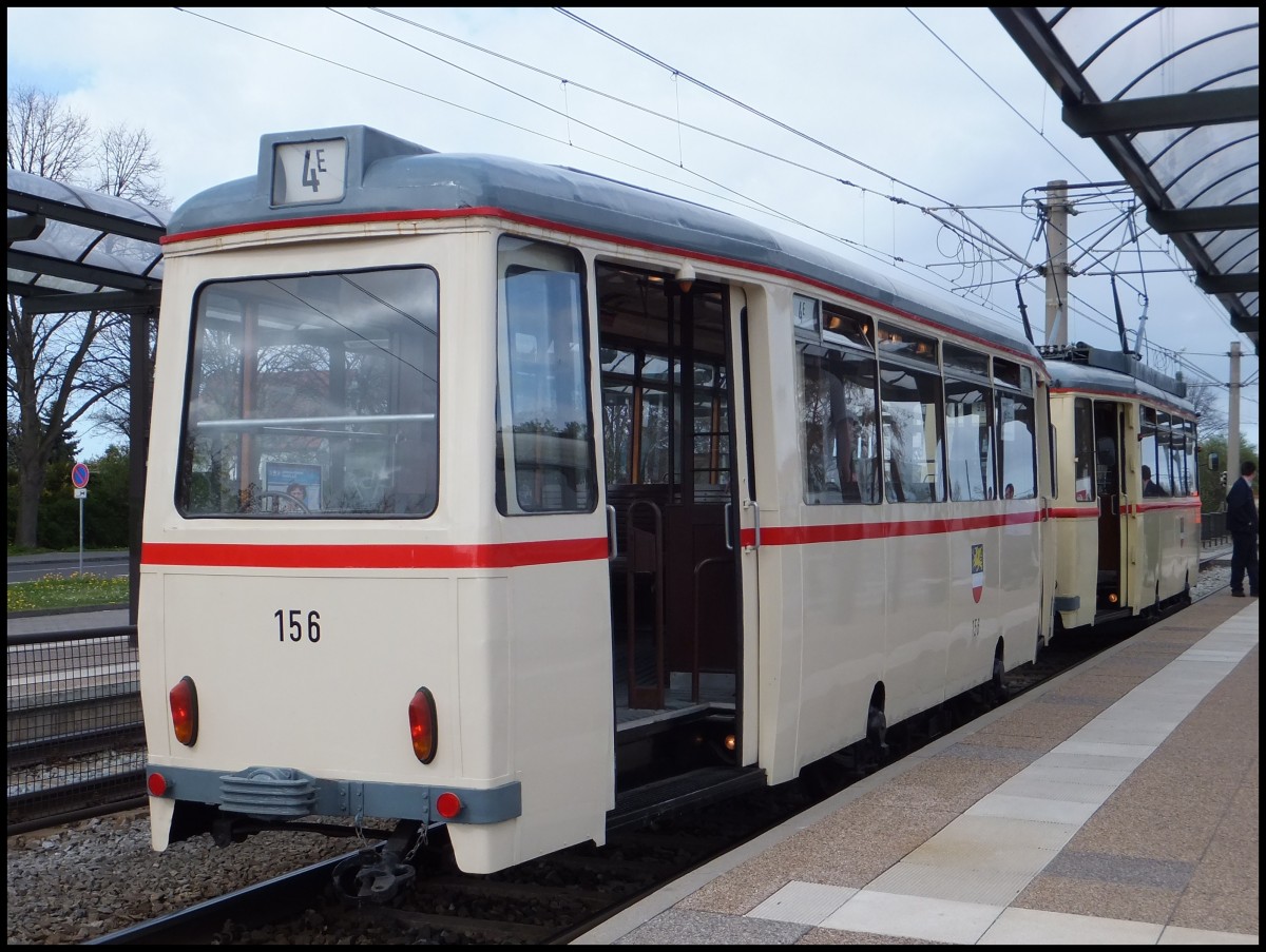 Beiwagen NR. 156 aus dem Jahr 1956 der RSAG in Rostock.