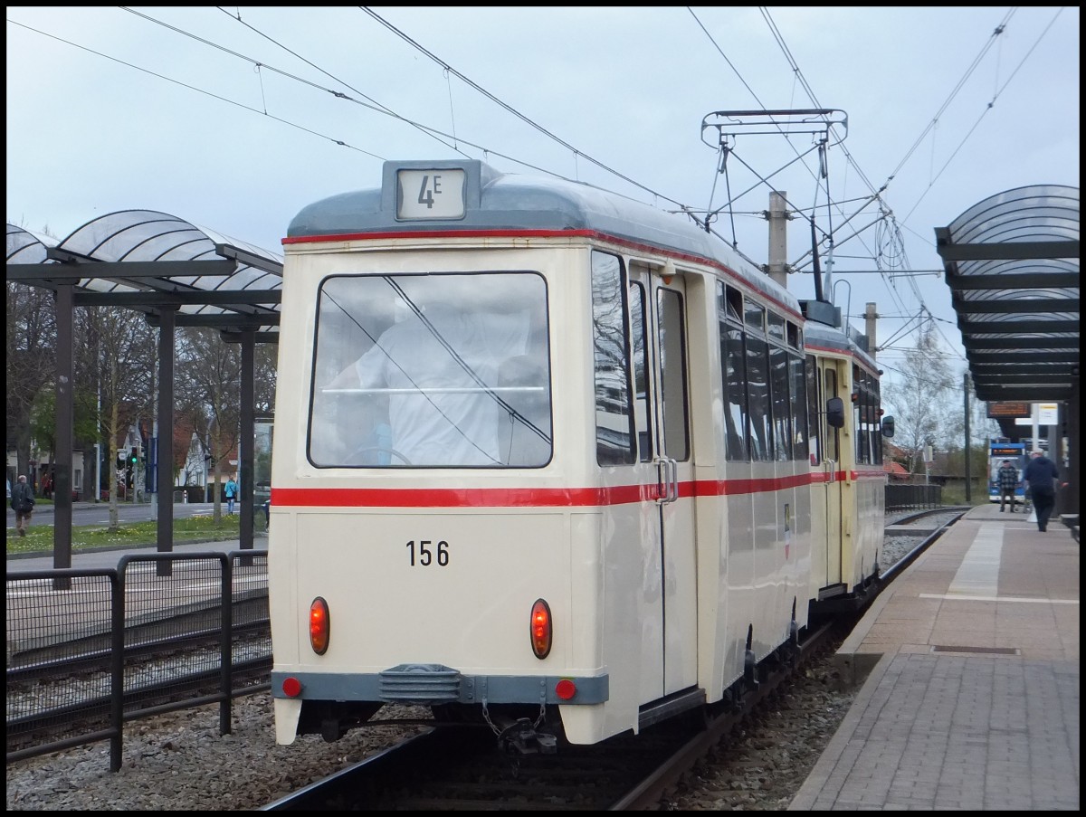 Beiwagen NR. 156 aus dem Jahr 1956 der RSAG in Rostock.