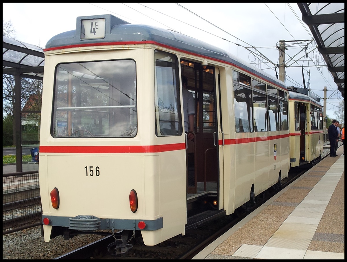 Beiwagen NR. 156 aus dem Jahr 1956 der RSAG in Rostock.